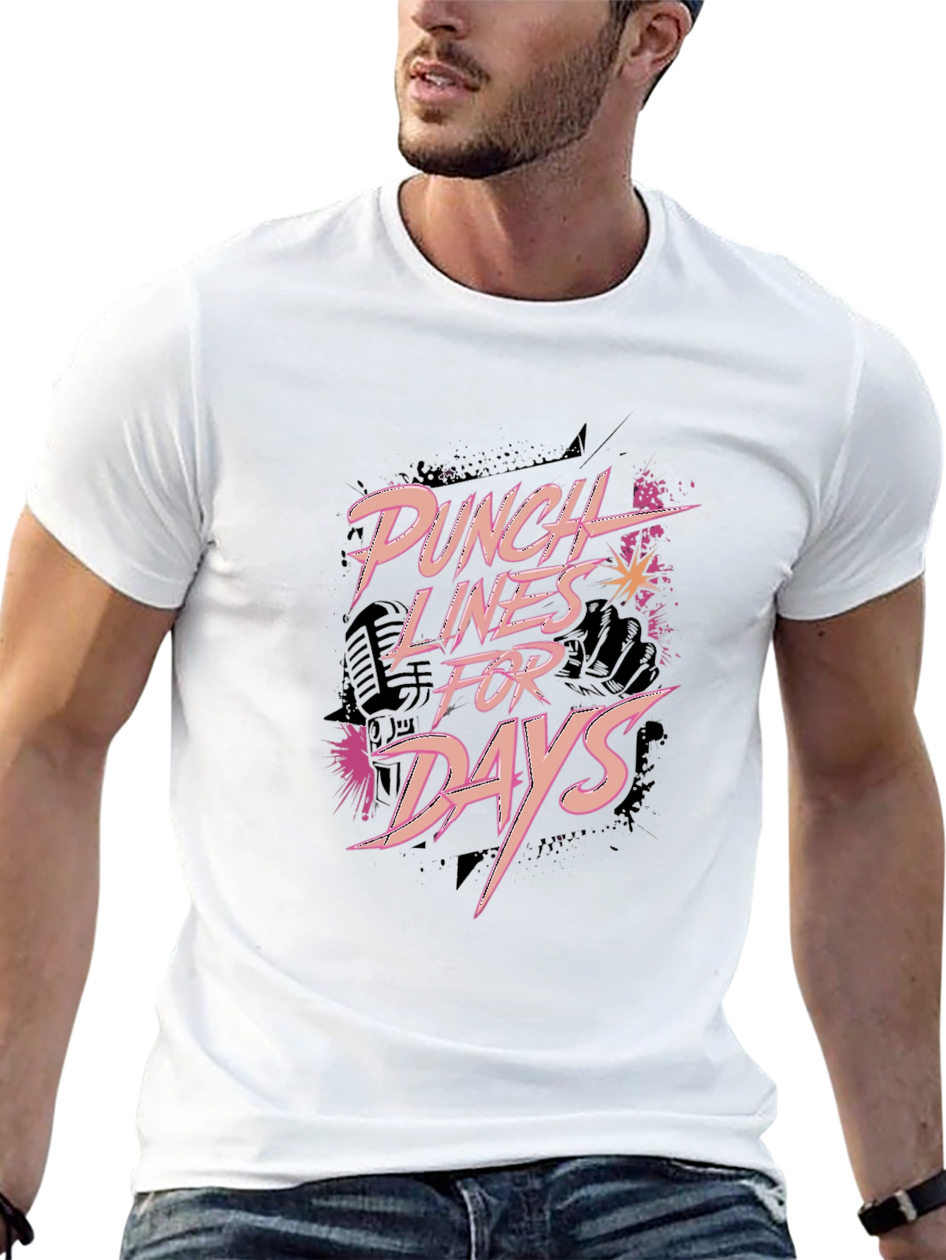 Punch Lines For Days Black Graphic Tee