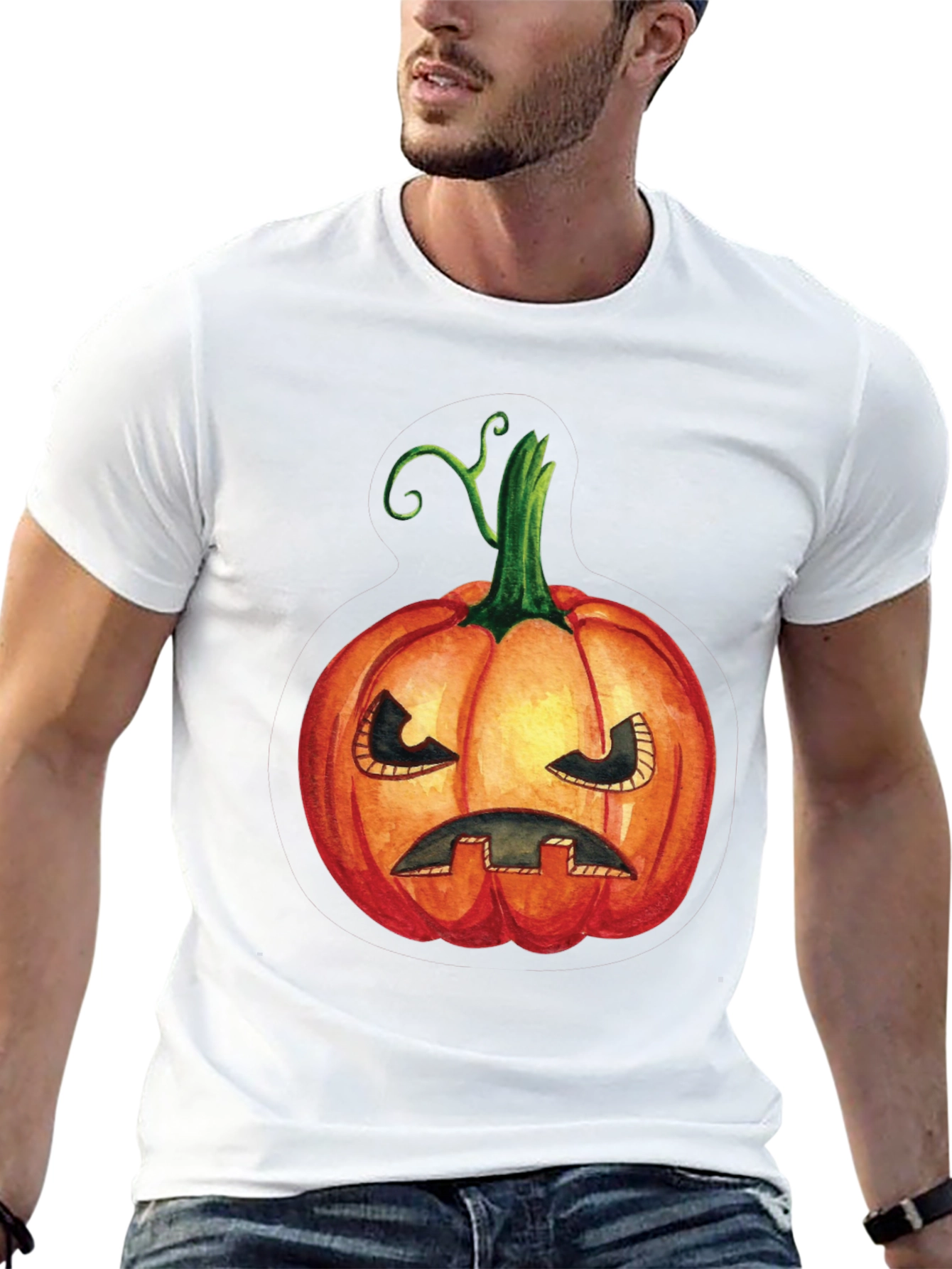 Halloween Pumpkin T-Shirt - Spooky Jack-O-Lantern Tee