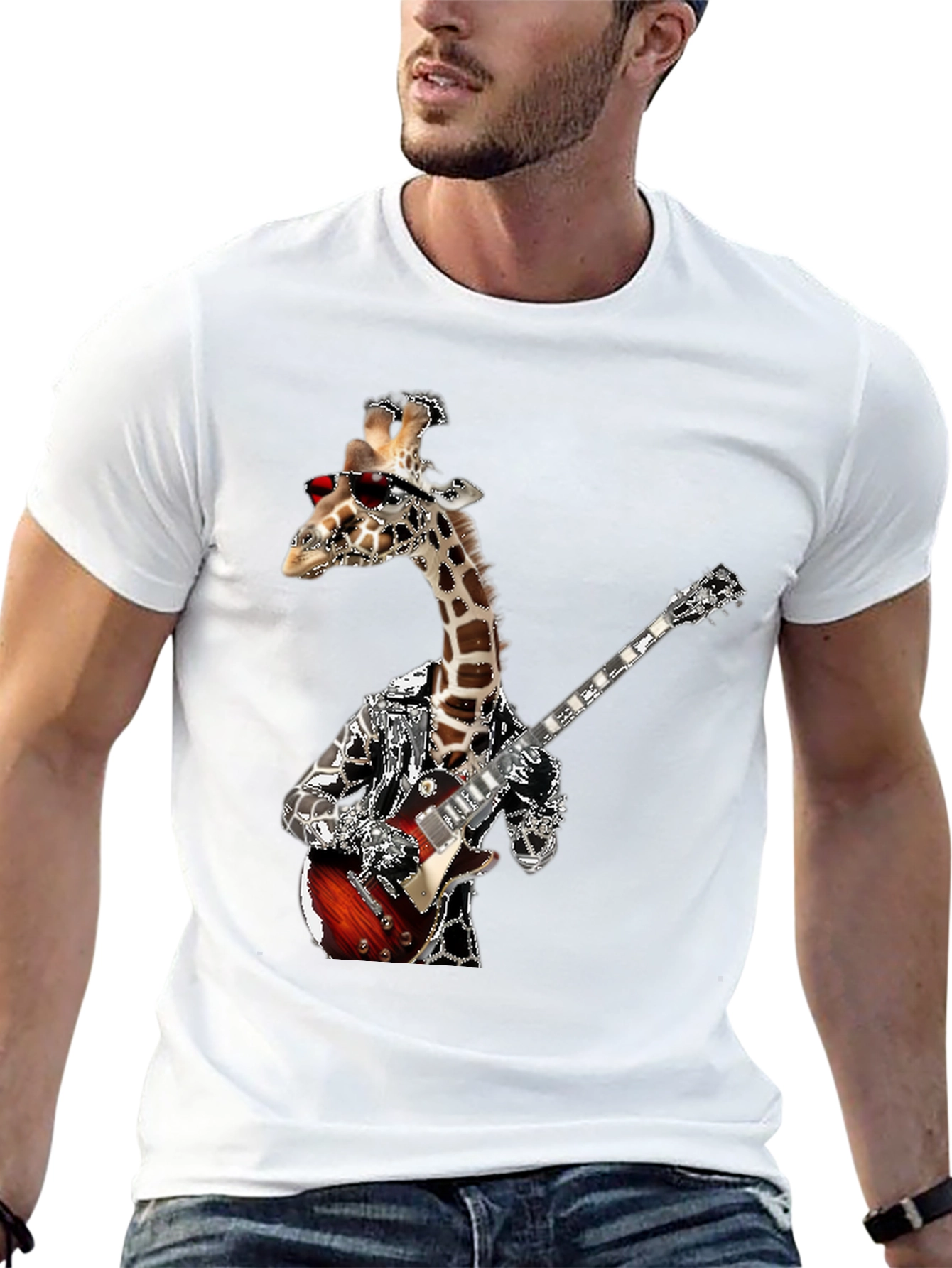 Giraffe Guitarist Graphic Tee
