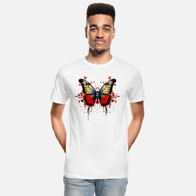 Vivid Butterfly with Splatter Background