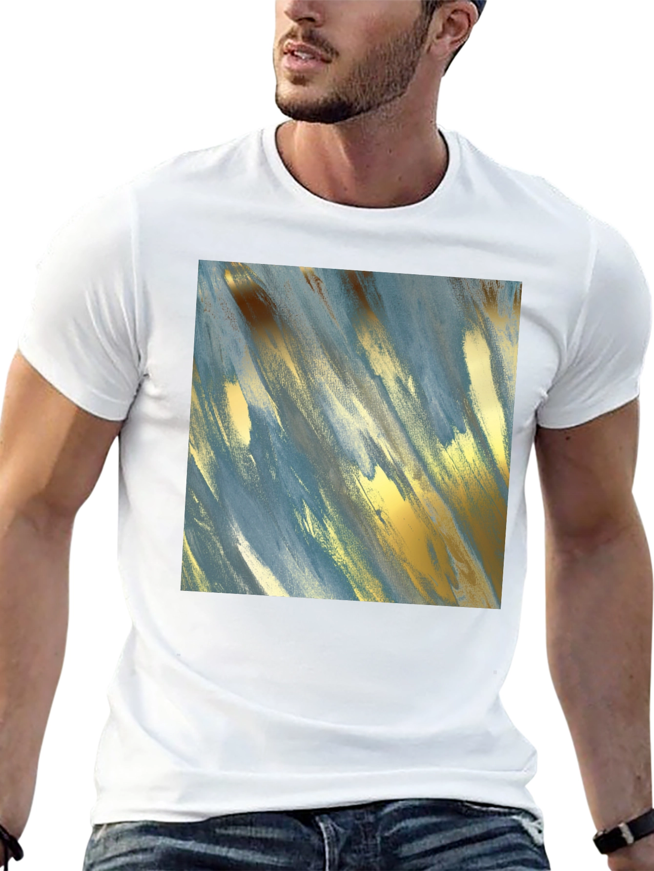 Abstract Art T-Shirt - Modern Brushstroke Design
