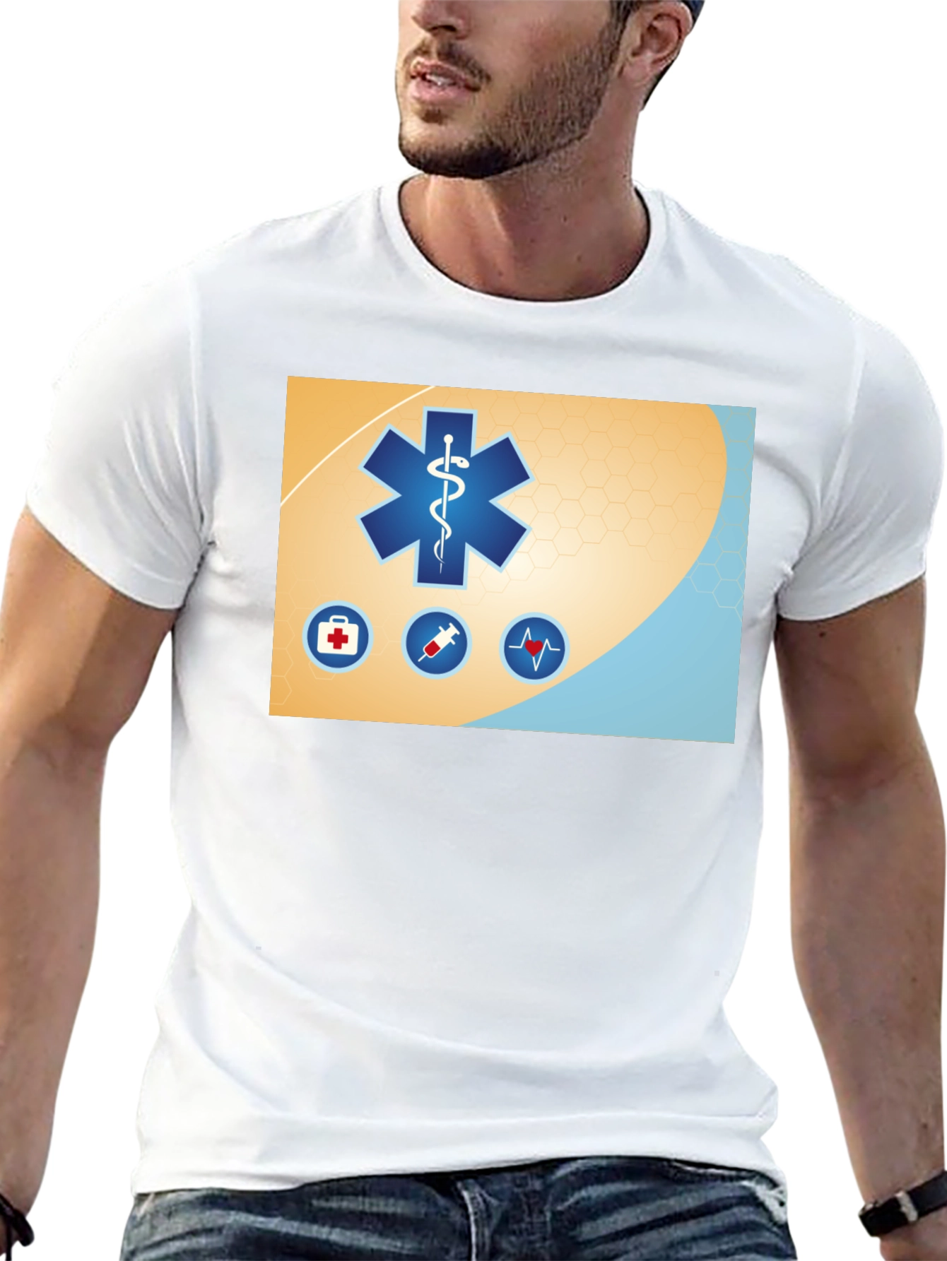 Medical Star T-Shirt - Black Cotton Graphic Tee