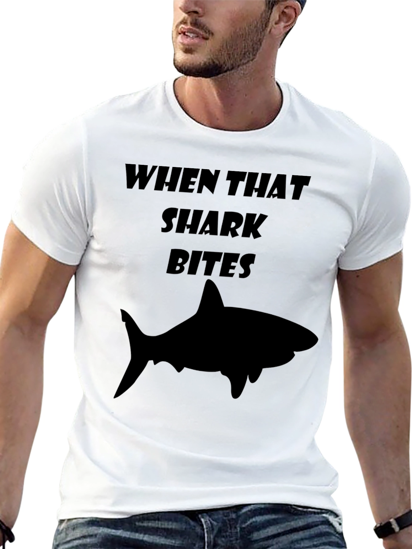 Shark Bites T-Shirt - Black Graphic Tee