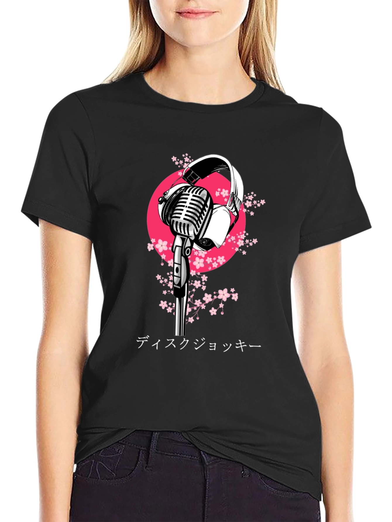 DJ Headphones Microphone Graphic Tee