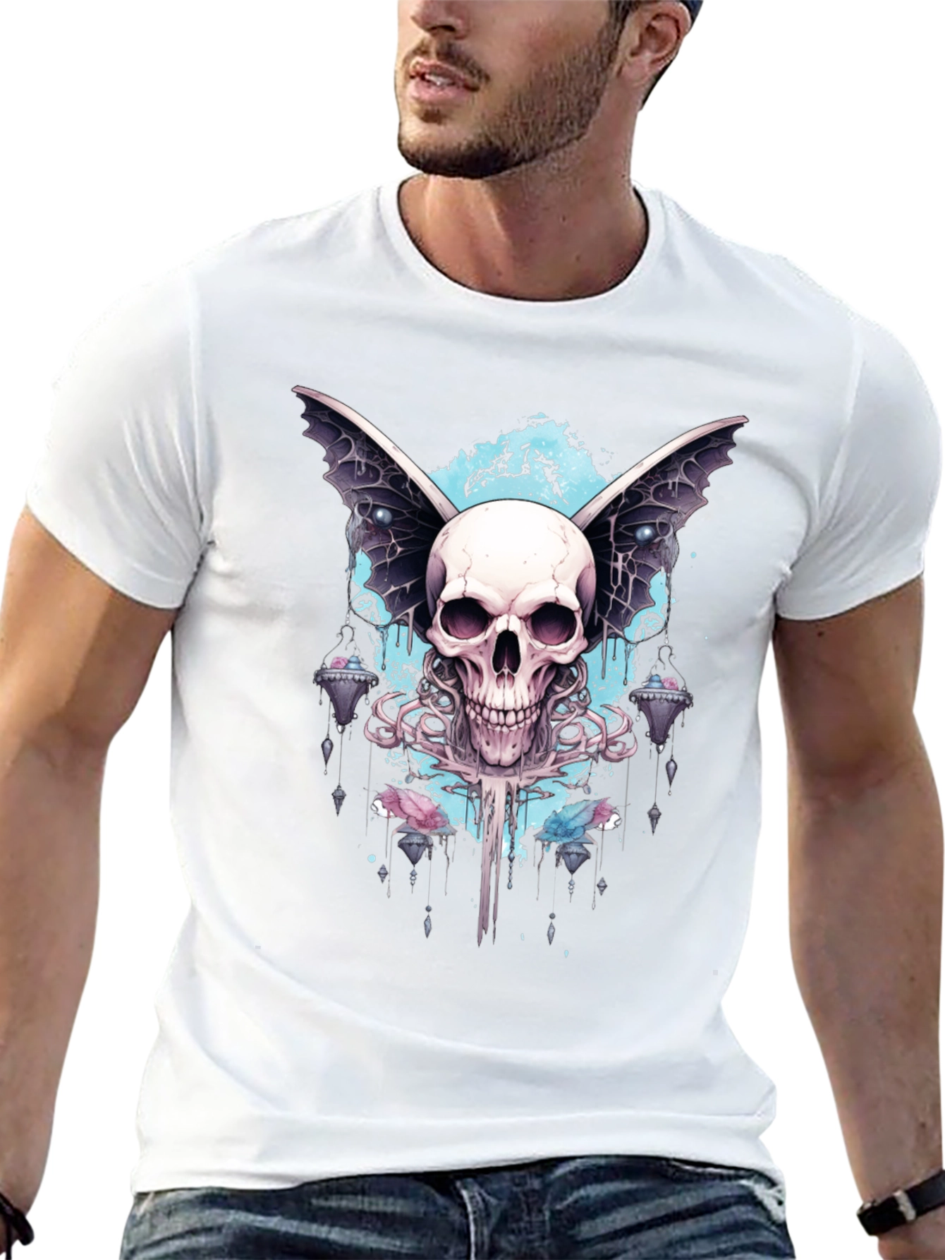 Skull Wings Graphic Tee - Mens Black T-Shirt