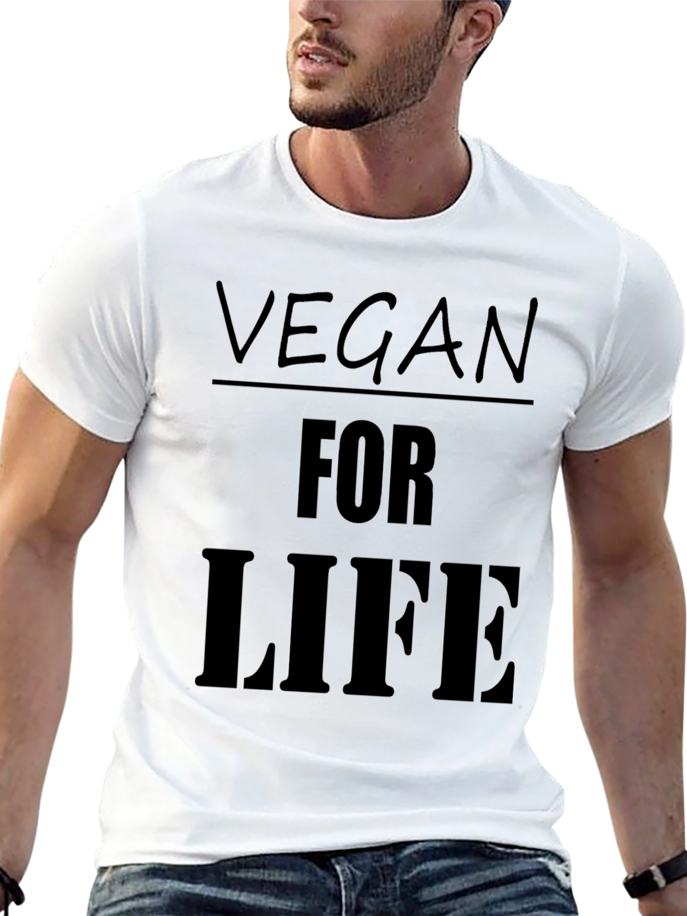 Vegan For Life T-Shirt - Black Cotton Tee