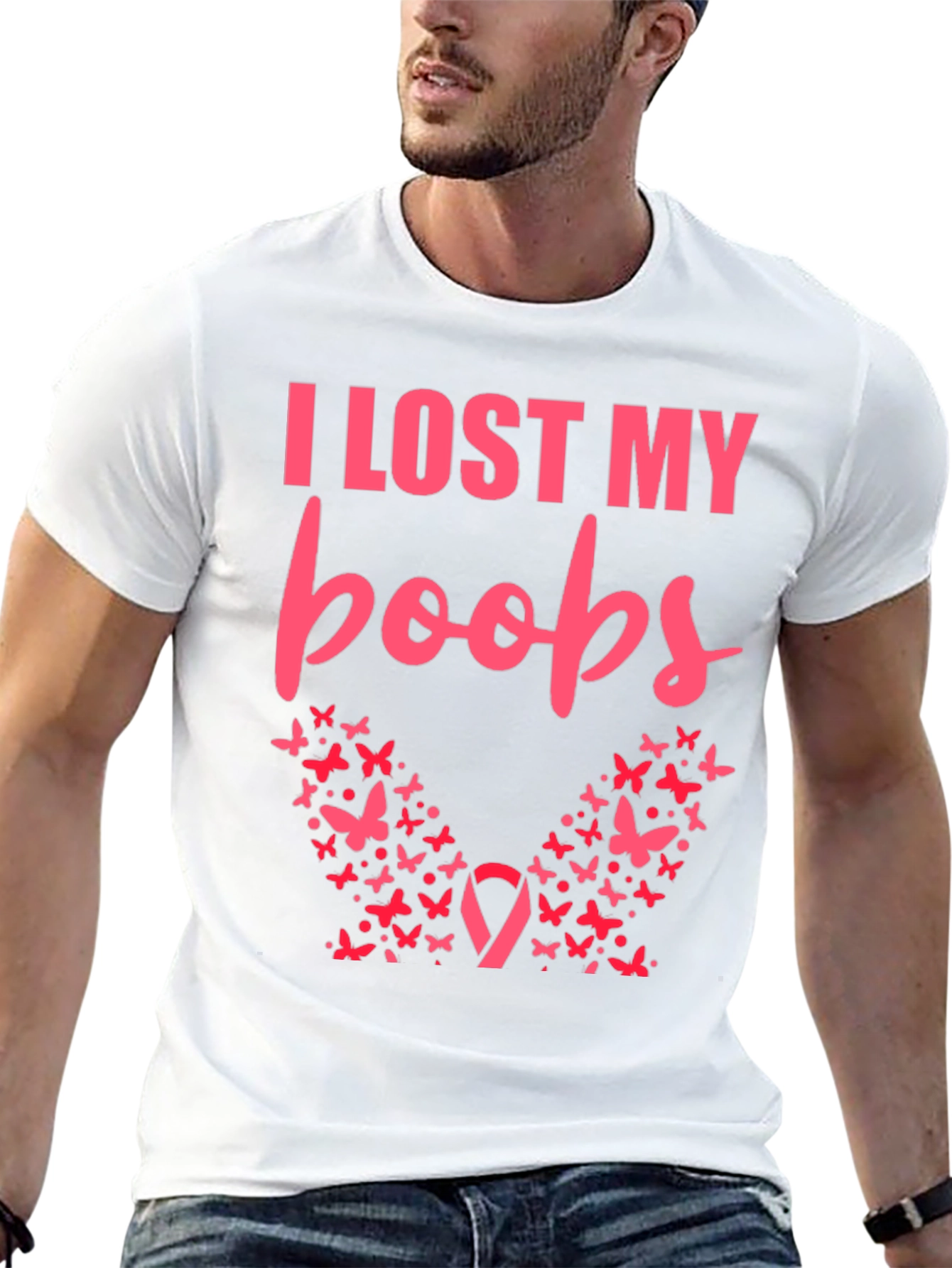 I Lost My Boobs Butterfly T-Shirt