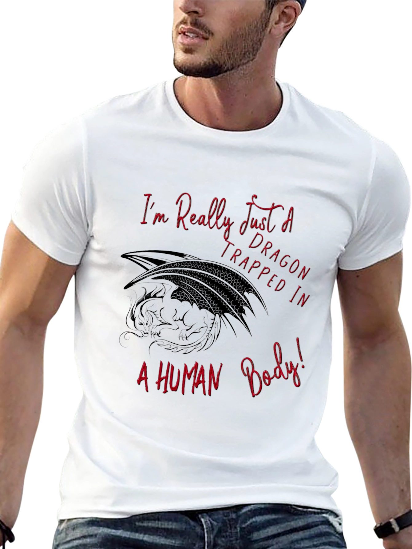 Dragon Trapped in Human Body Graphic Tee