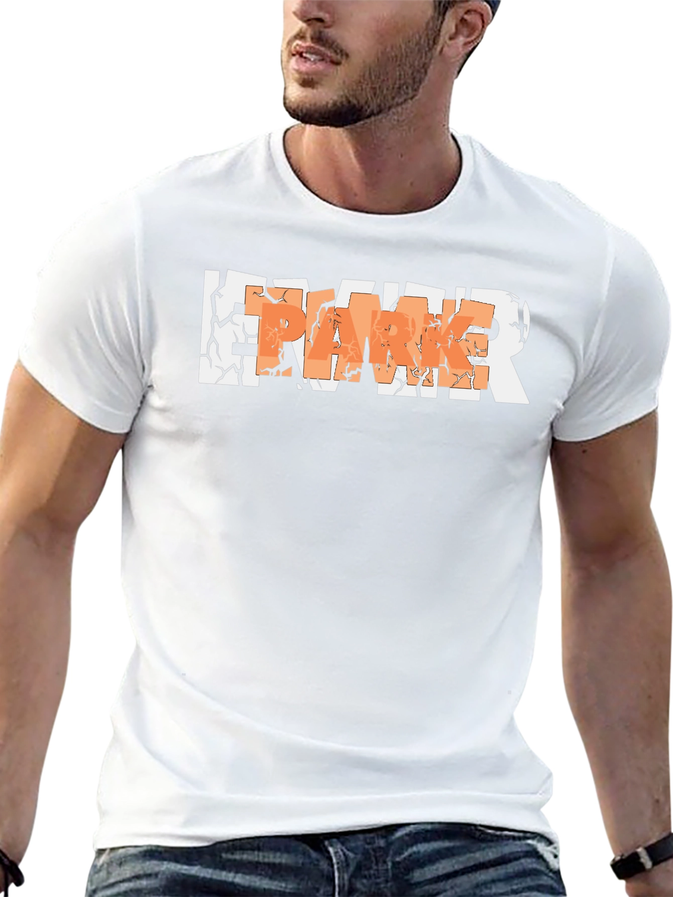Cracked Letter Graphic T-Shirt