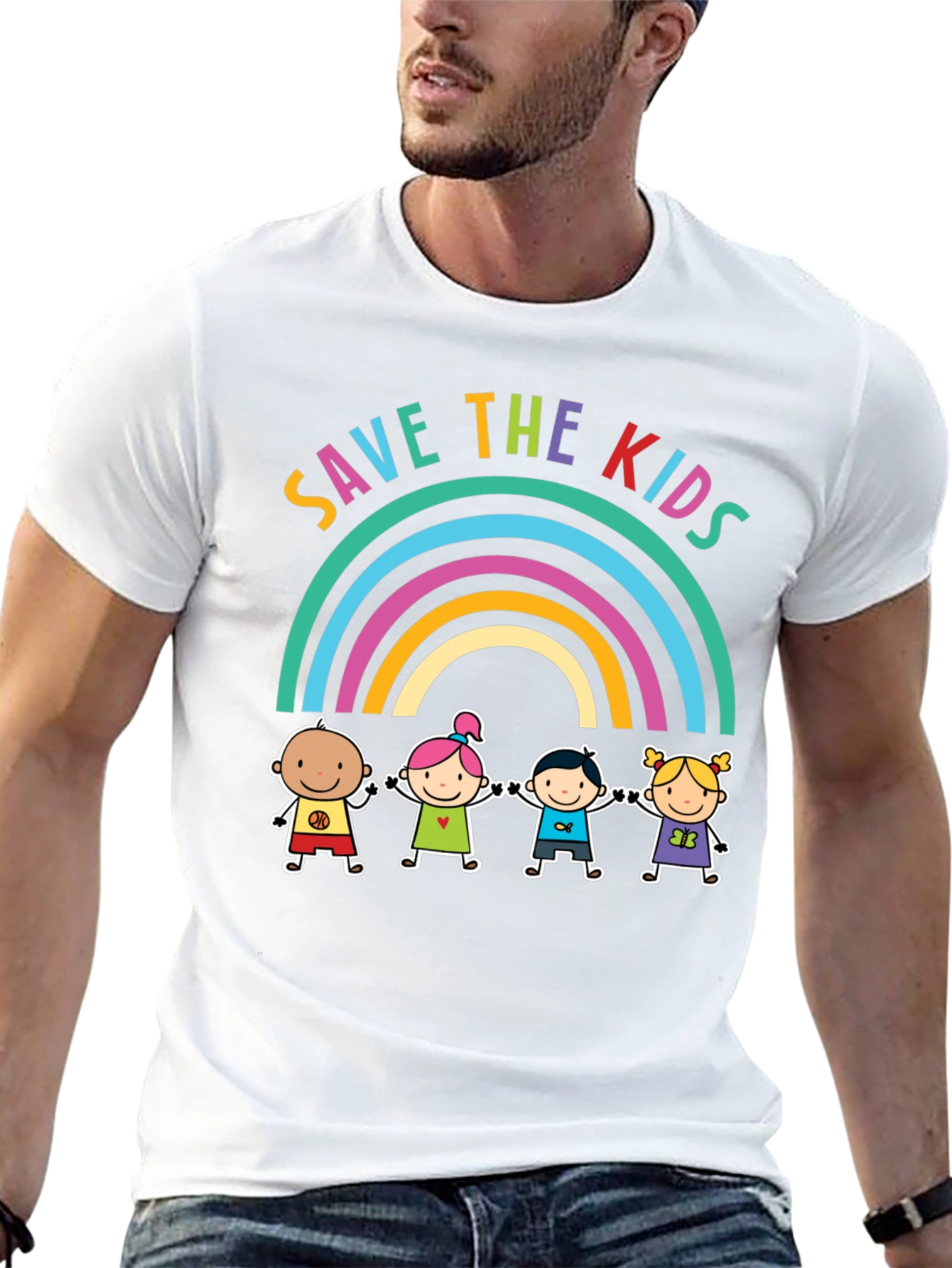Save the Kids Rainbow Graphic Tee