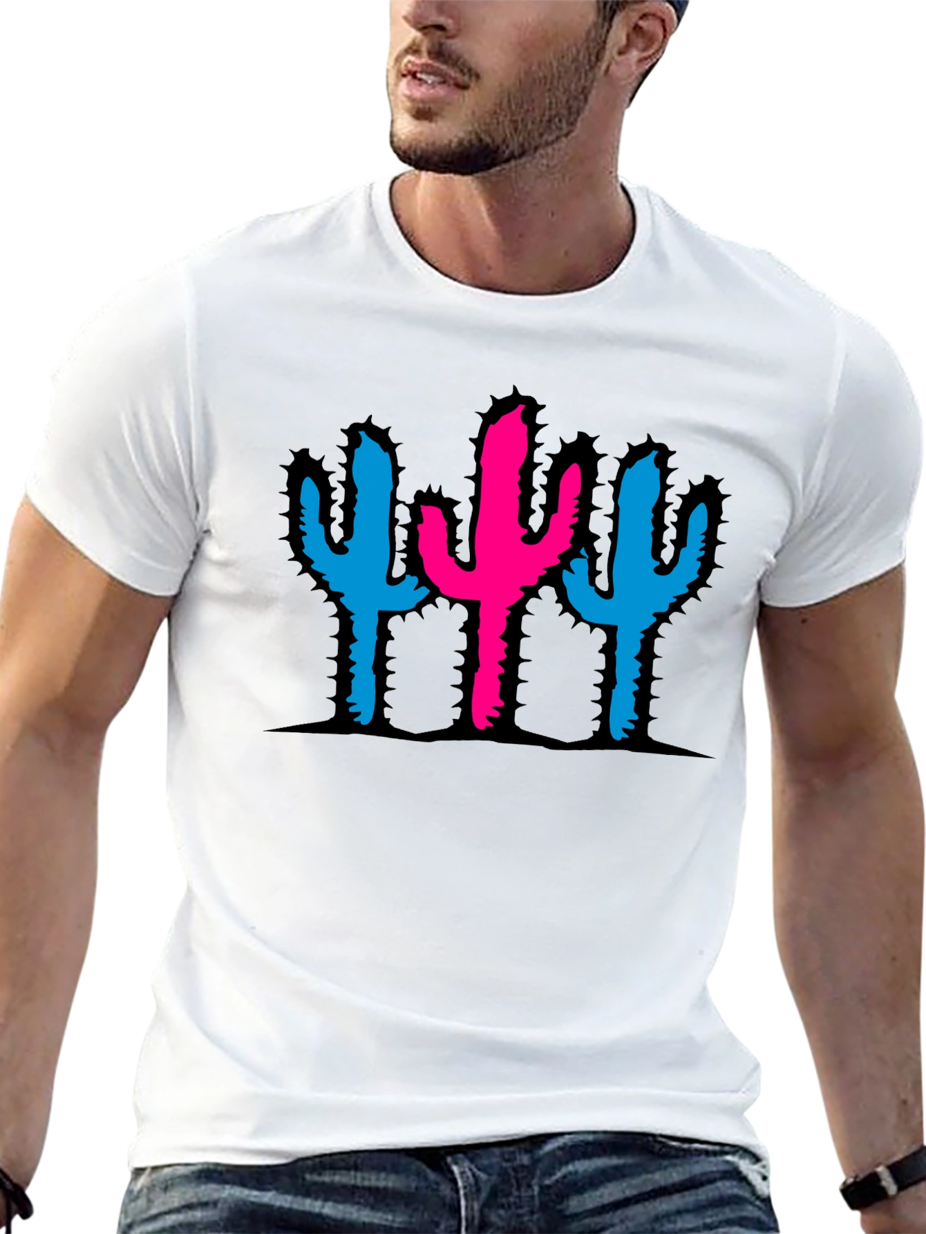 Cactus Graphic Black T-Shirt