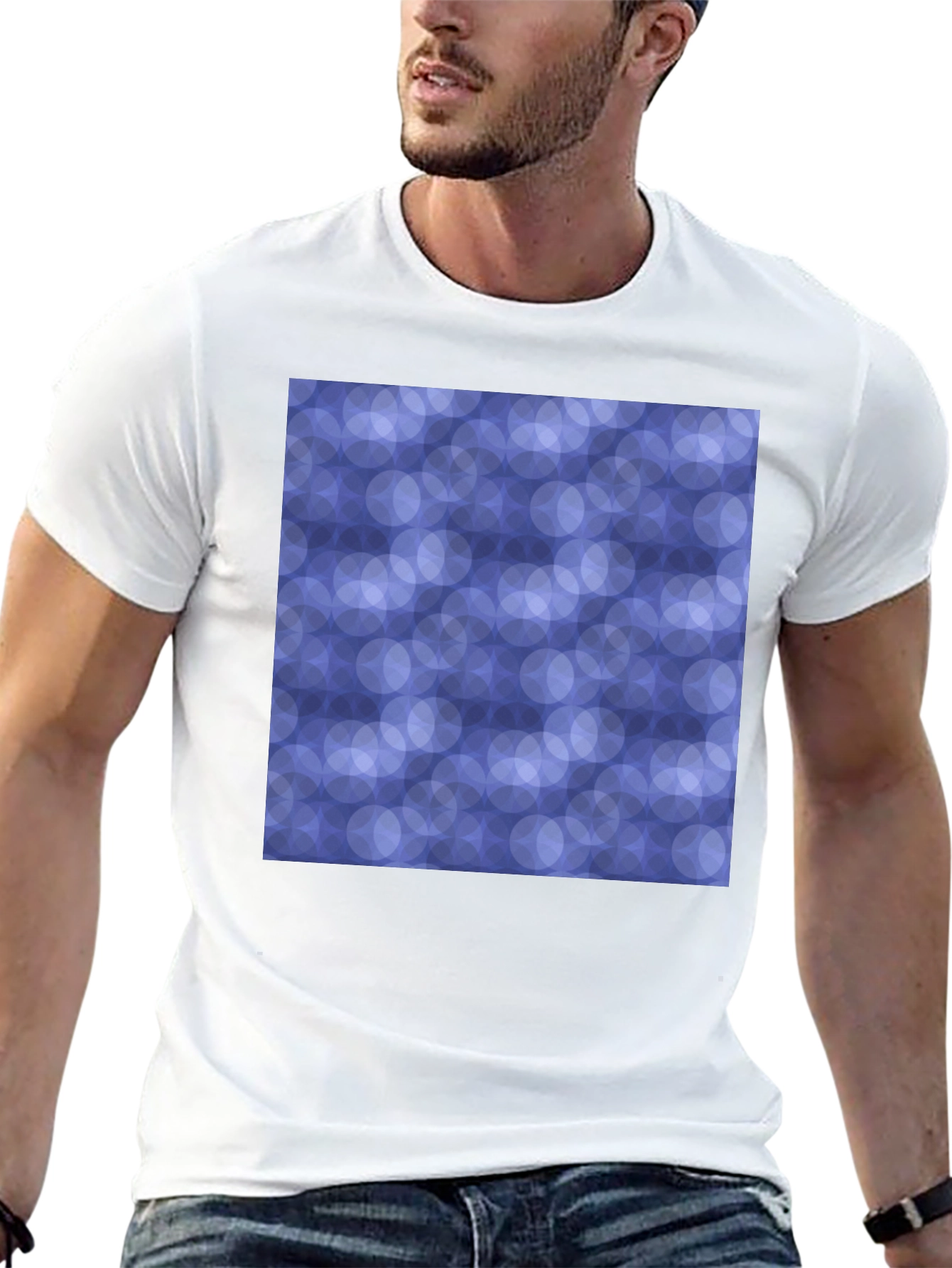Abstract Circle Pattern Black T-Shirt