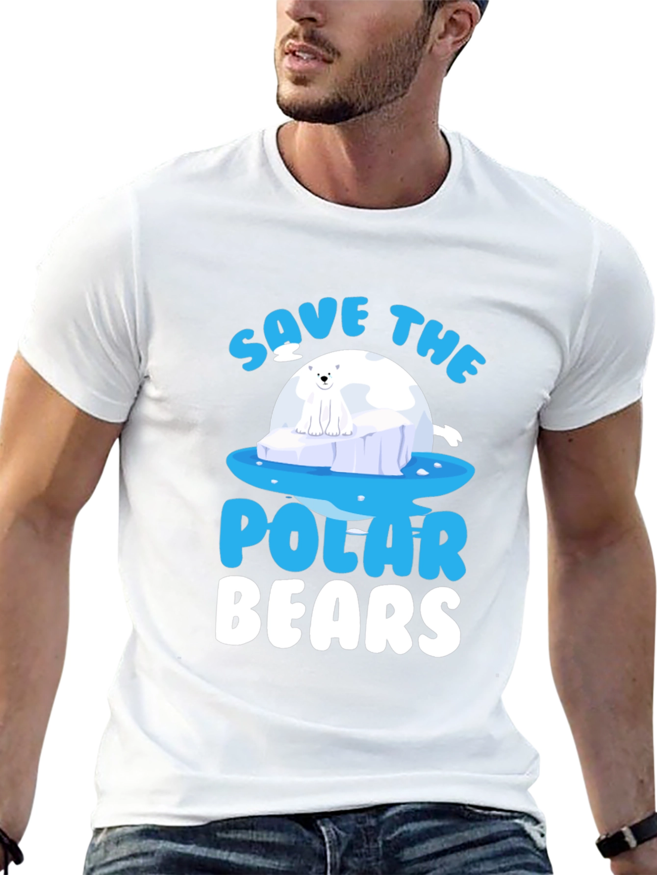 Save the Polar Bears T-Shirt - Black Cotton Tee