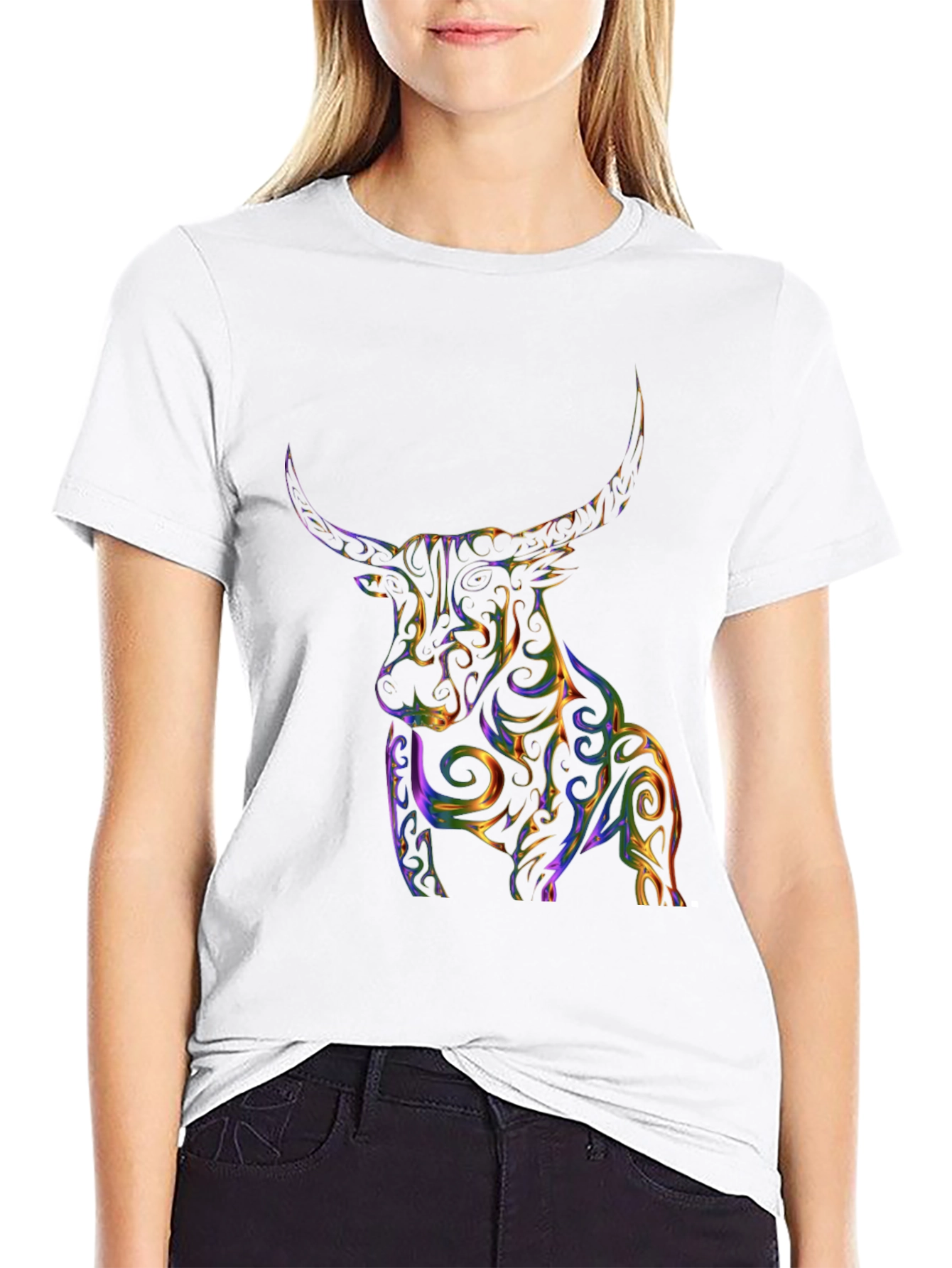 Abstract Bull Graphic Tee