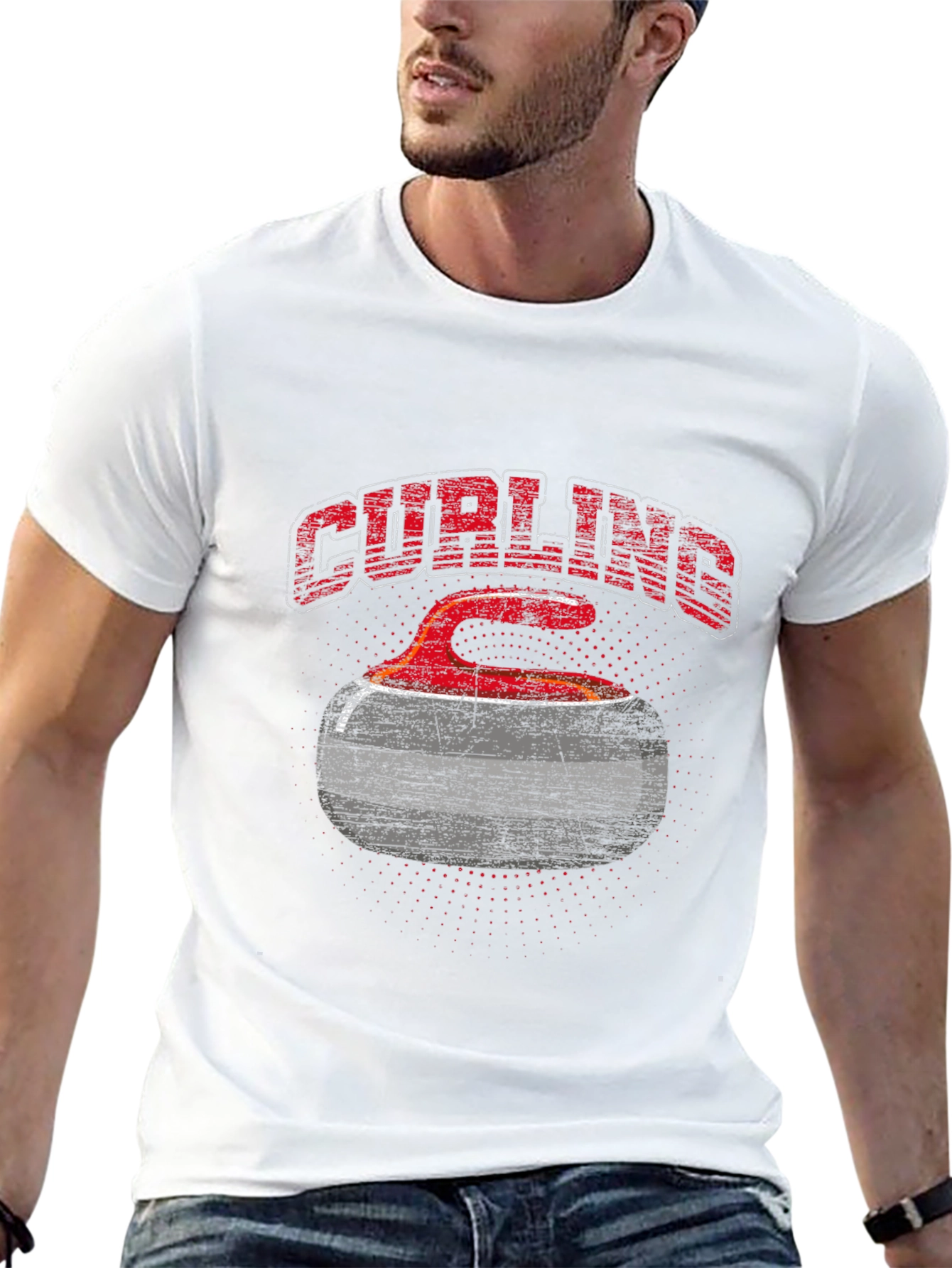 Curling Stone Graphic T-Shirt - Black