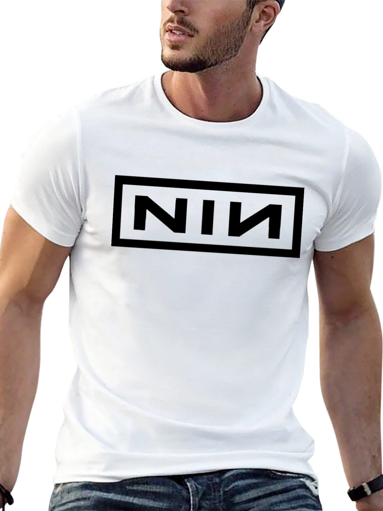 Nine Inch Nails NIN Black Logo Graphic T-Shirt