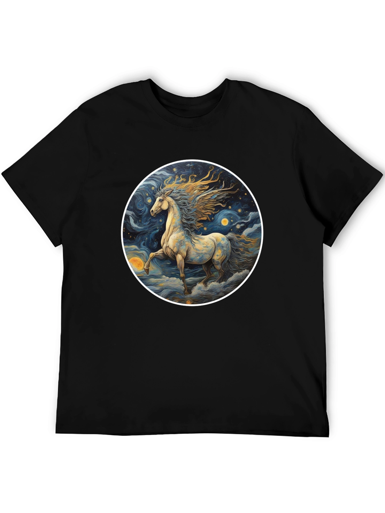 Celestial Horse Graphic Tee - Fantasy Art Shirt
