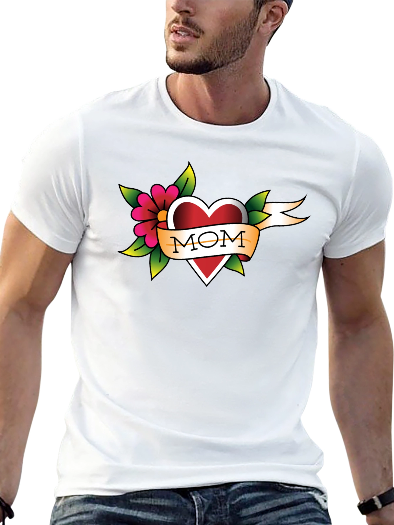 Mom Tattoo Style Heart T-Shirt