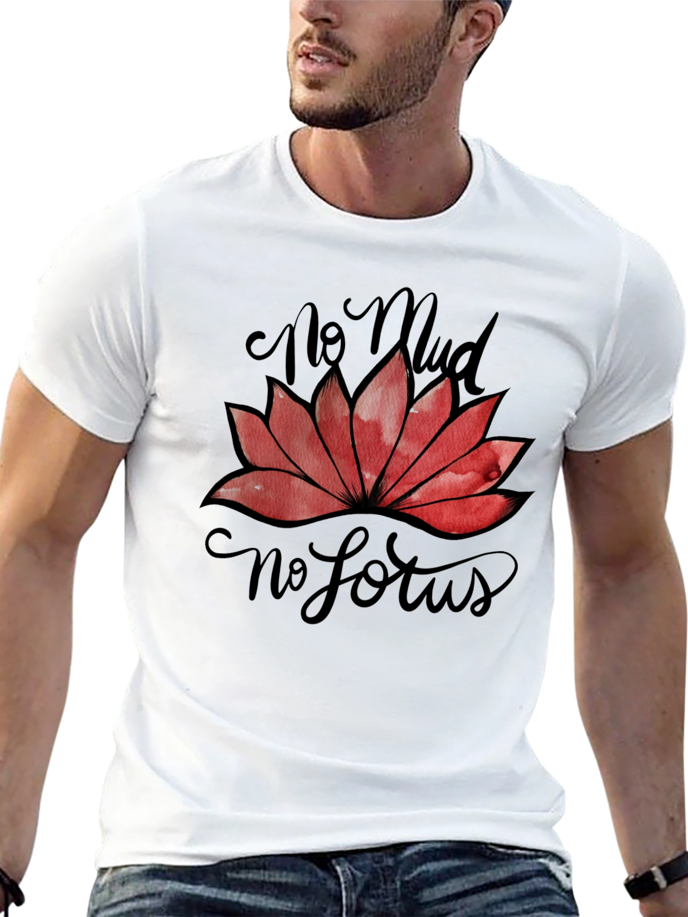 No Mud No Lotus Graphic T-Shirt - Black