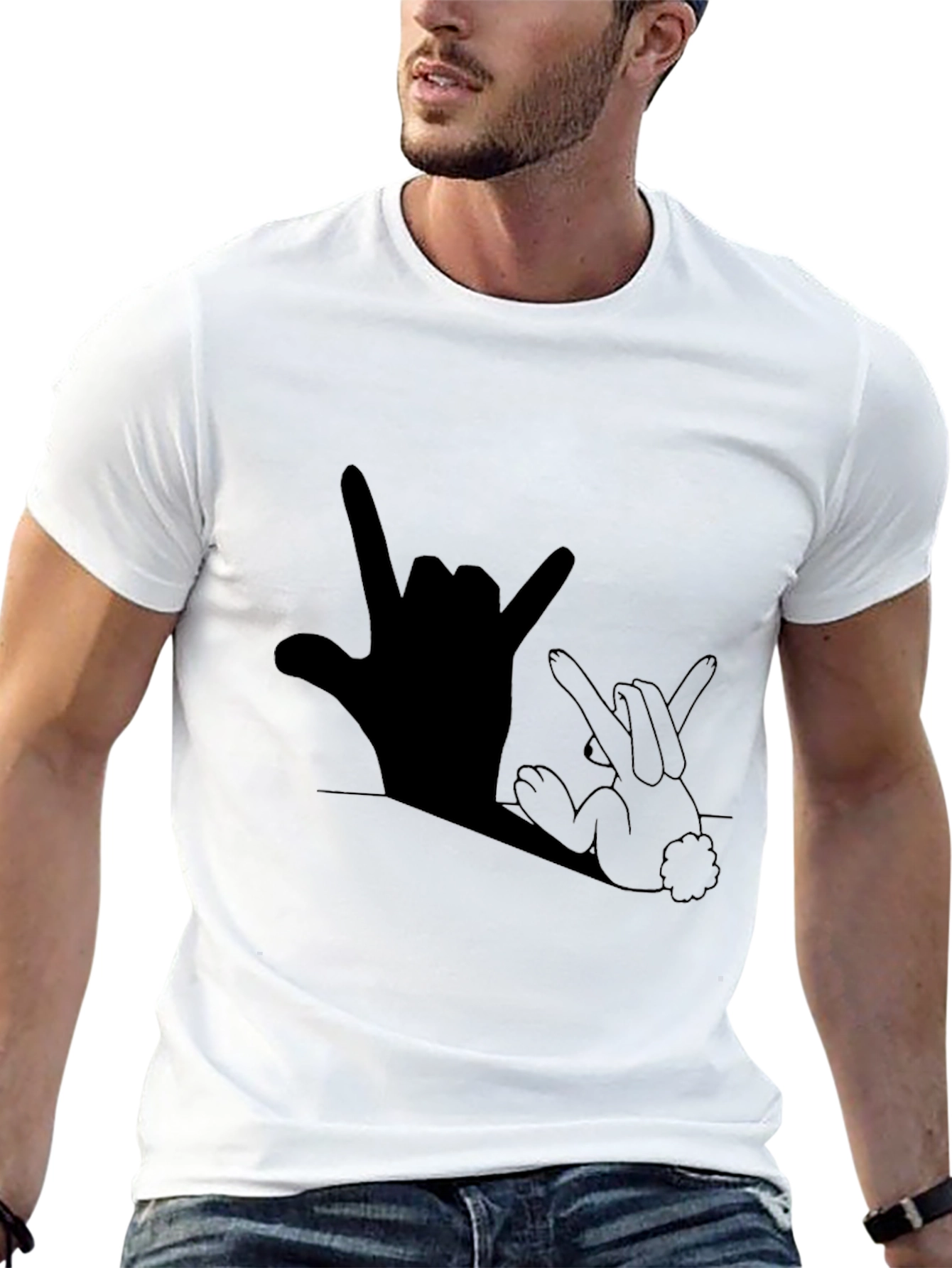 Shadow Rabbit T-Shirt - Rock On Graphic Tee