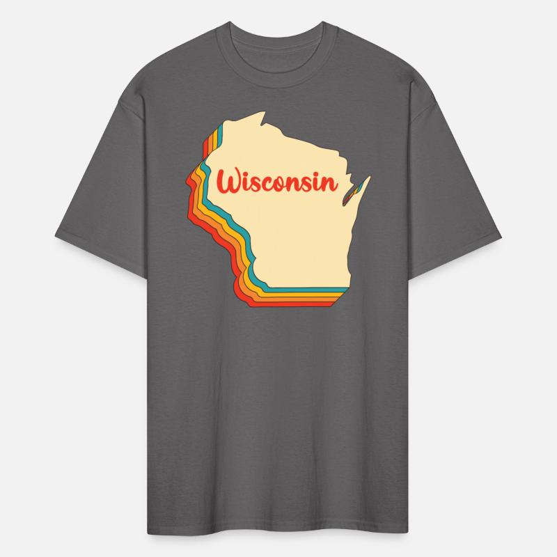 Wisconsin Map Outline Vintage Retro Wis Home State