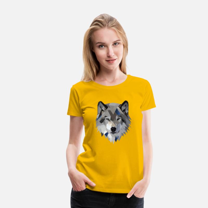 Wolf T Shirt Geometric Low Poly