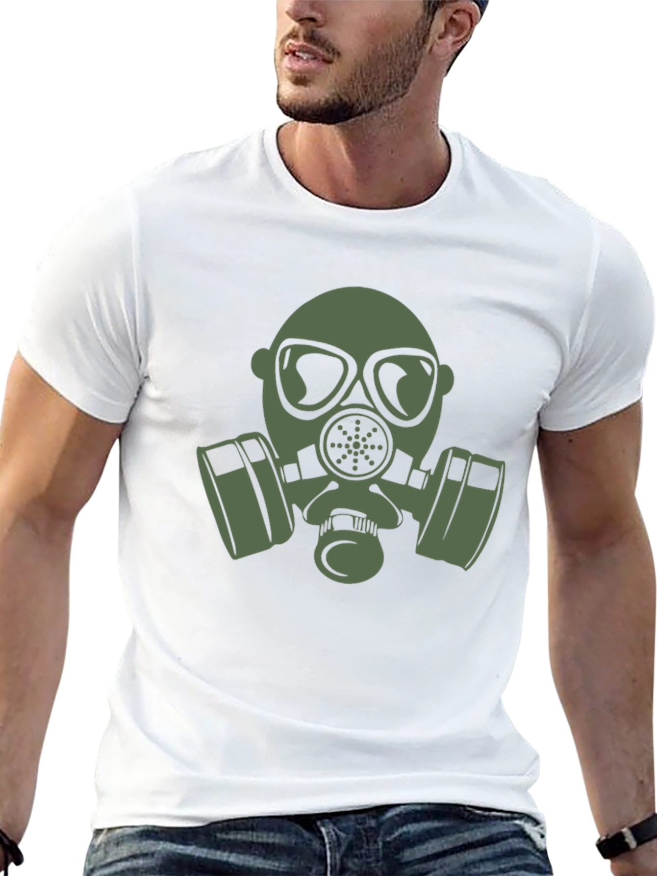 Gas Mask Graphic Tee - Black Casual T-Shirt
