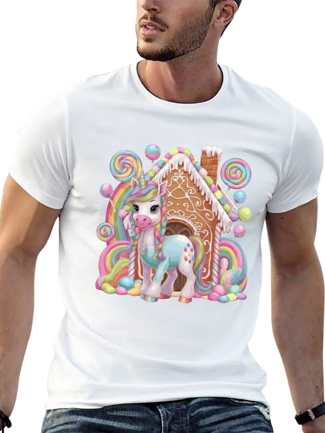 Unicorn Gingerbread House Graphic Tee