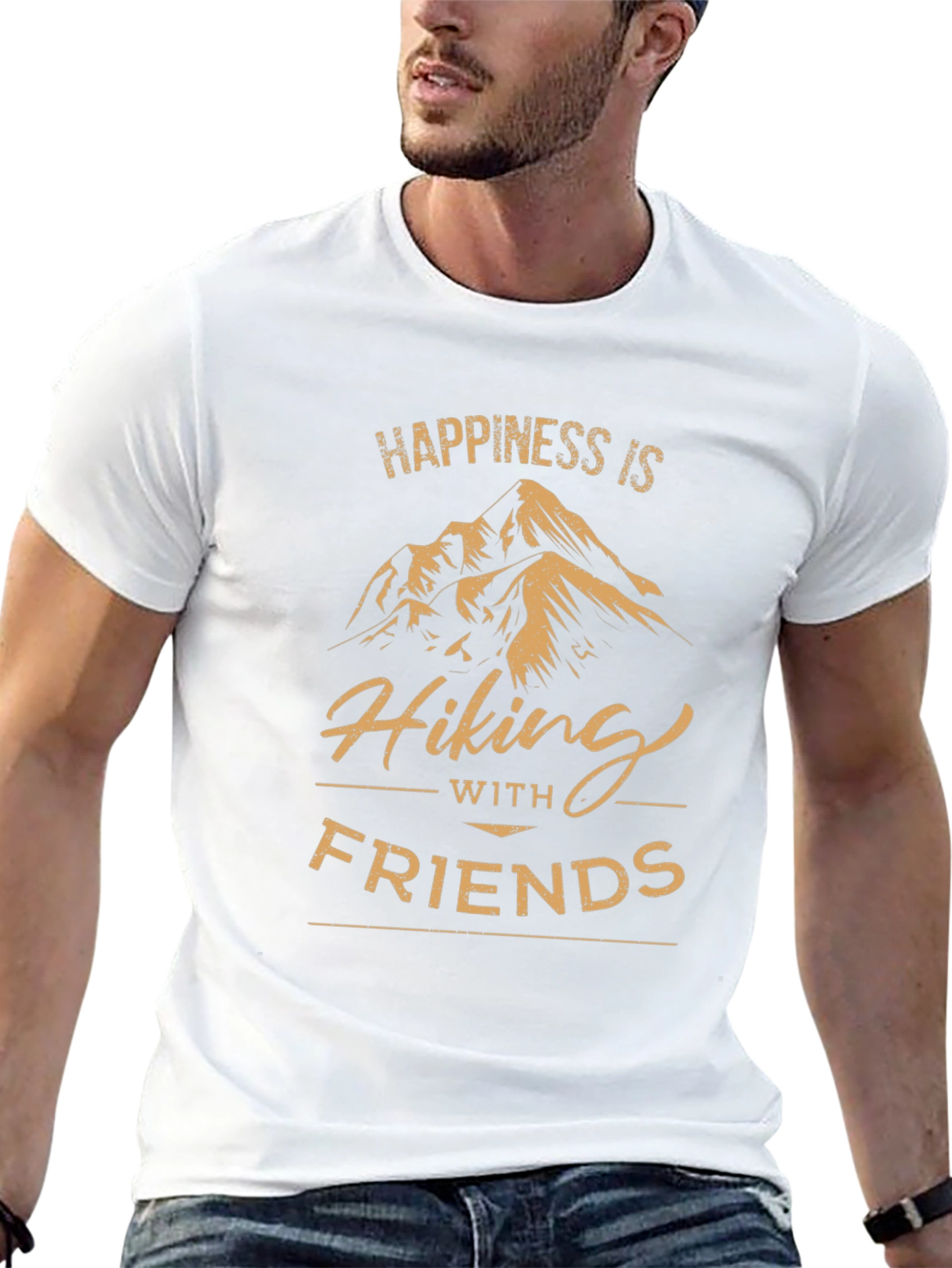 Happiness is Hiking with Friends T-Shirt - Adventure Awaits