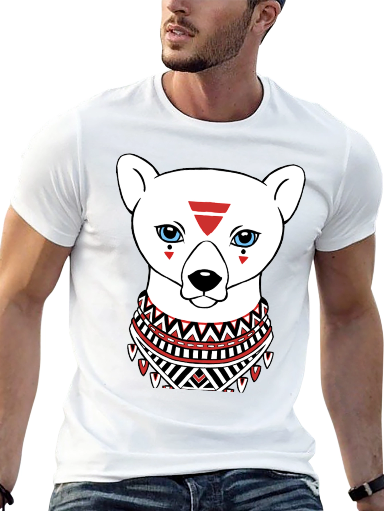 Tribal Bear Graphic Black T-Shirt