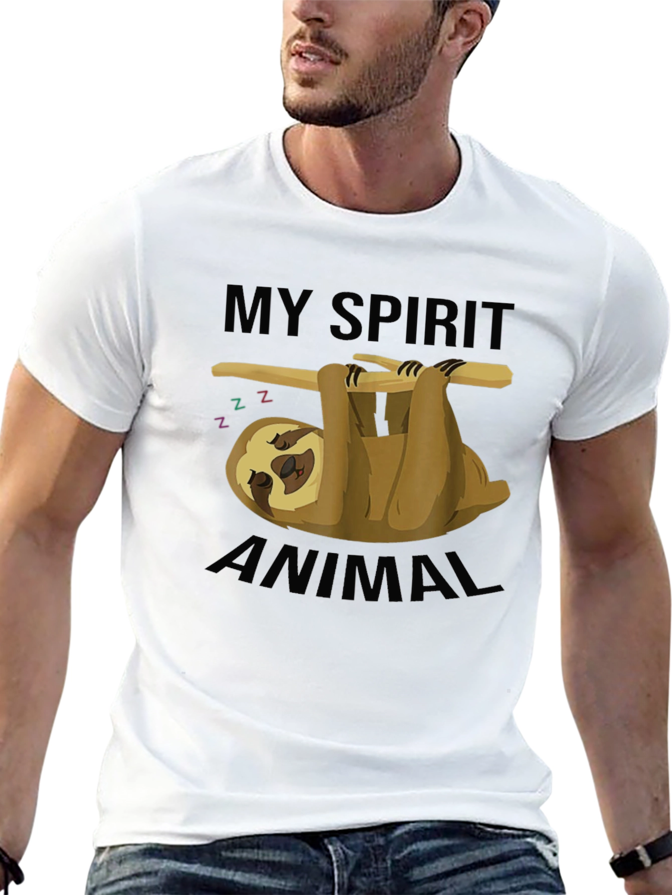 My Spirit Animal Sloth T-Shirt - Unisex Black Tee