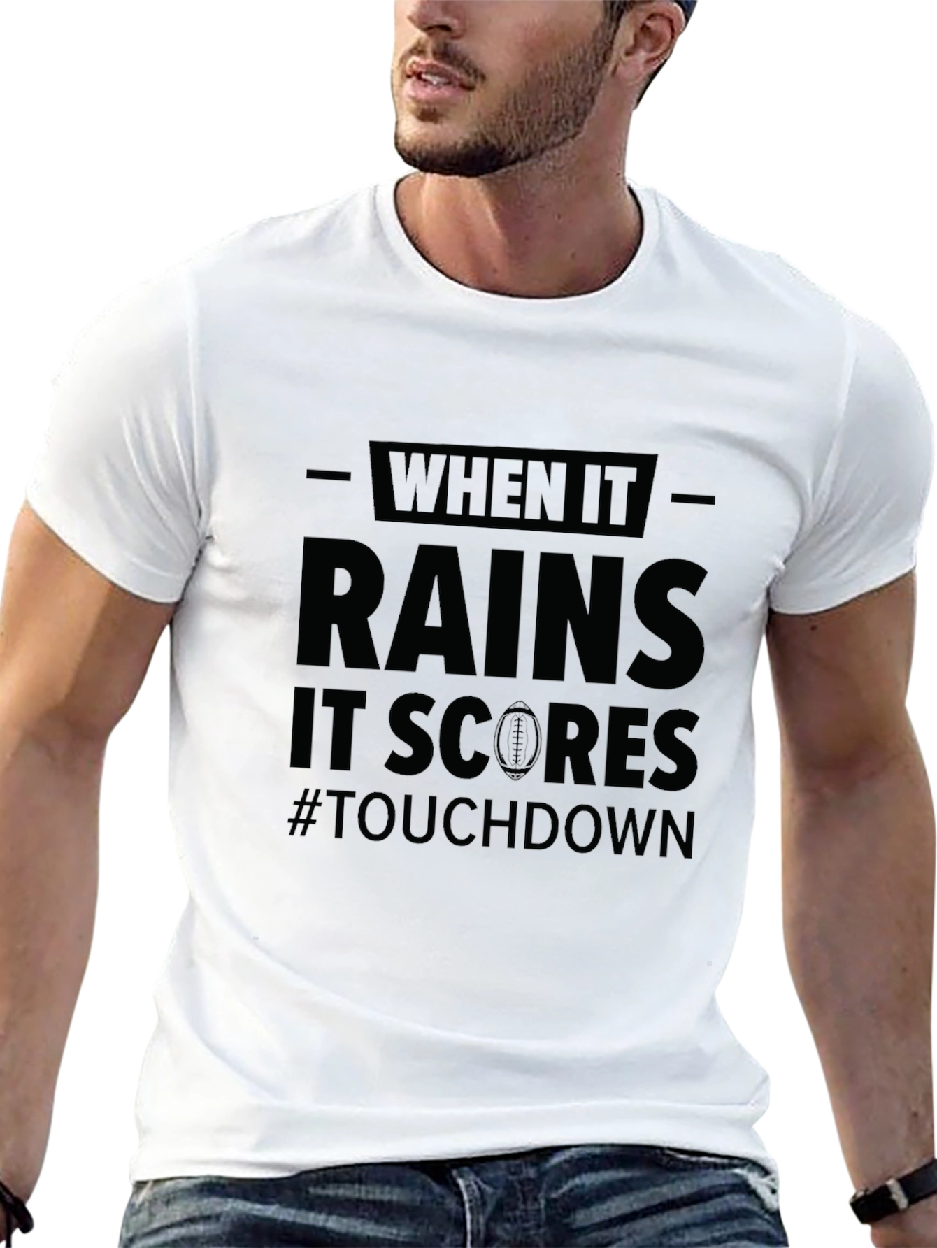 Football Rain Touchdown T-Shirt