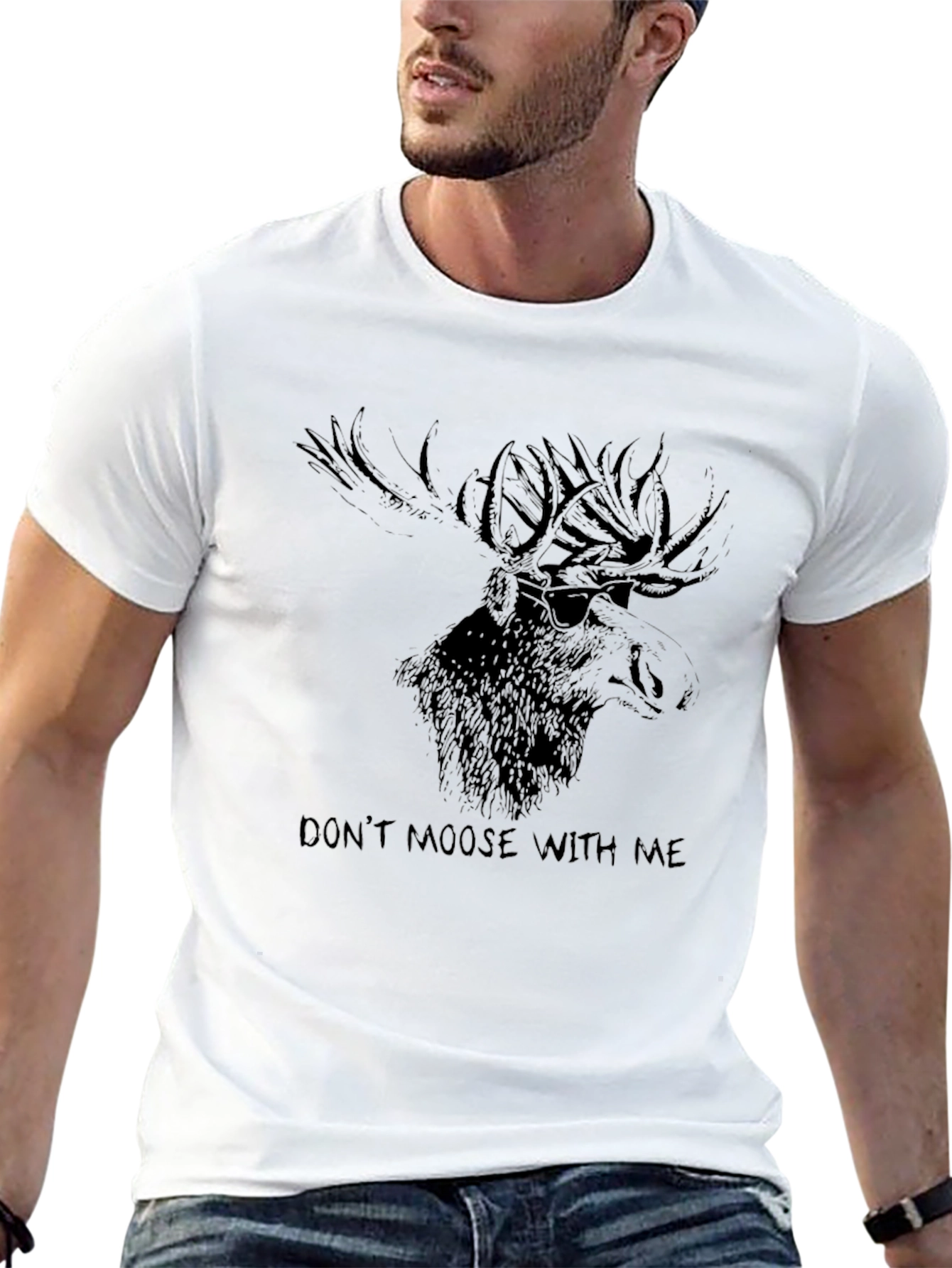 Dont Moose With Me Black Graphic T-Shirt