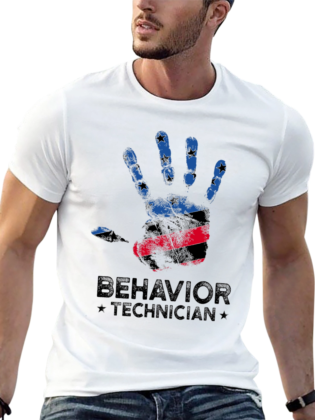 Behavior Technician Handprint Graphic T-Shirt