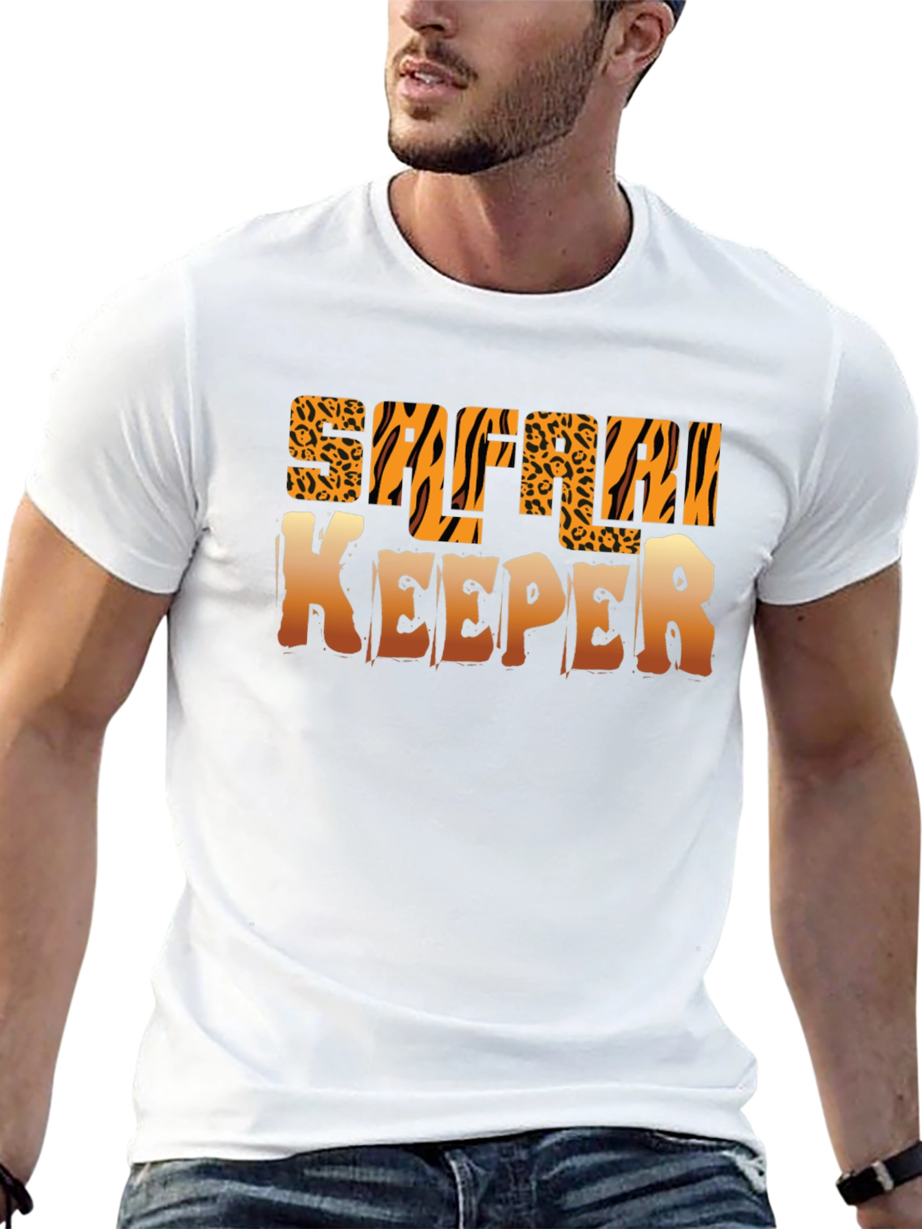 Safari Keeper Graphic Print Crewneck T-Shirt