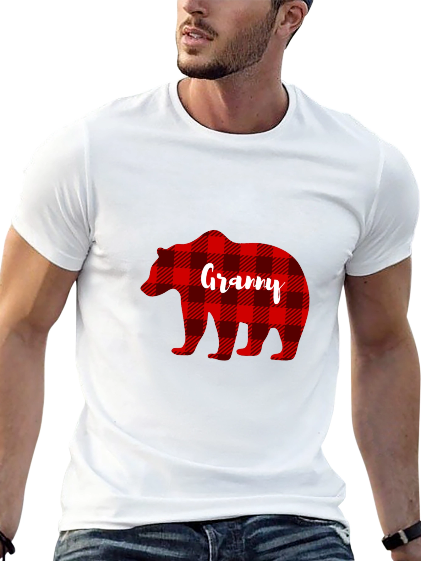 Granny Bear Buffalo Plaid T-Shirt
