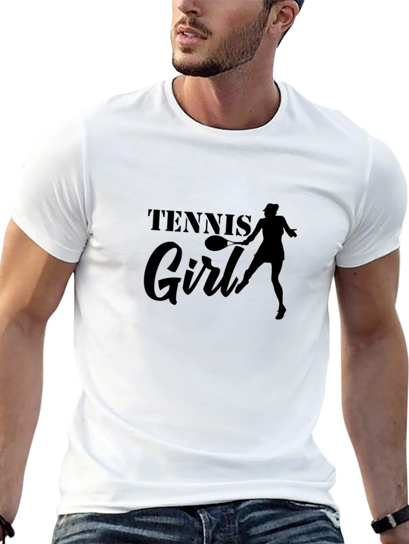 Tennis Girl Black Graphic Tee