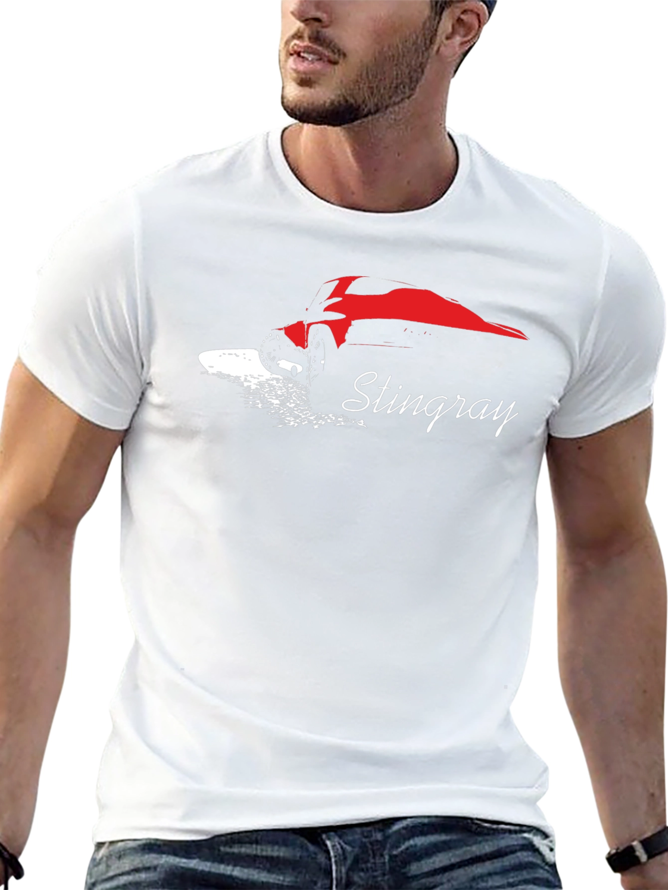 Stingray Graphic T-Shirt - Black Cotton Car Tee