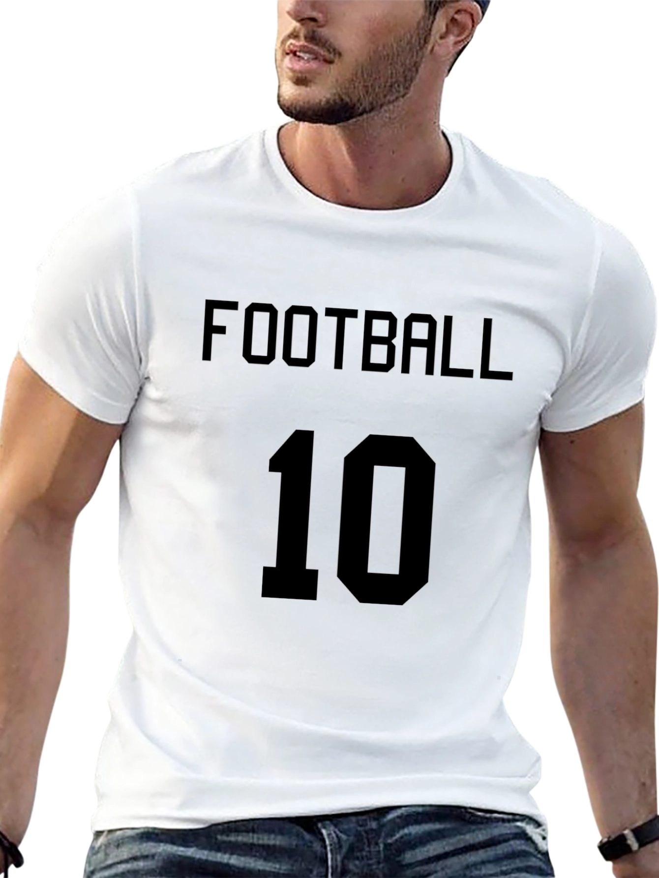 Football 10 Black Graphic Tee