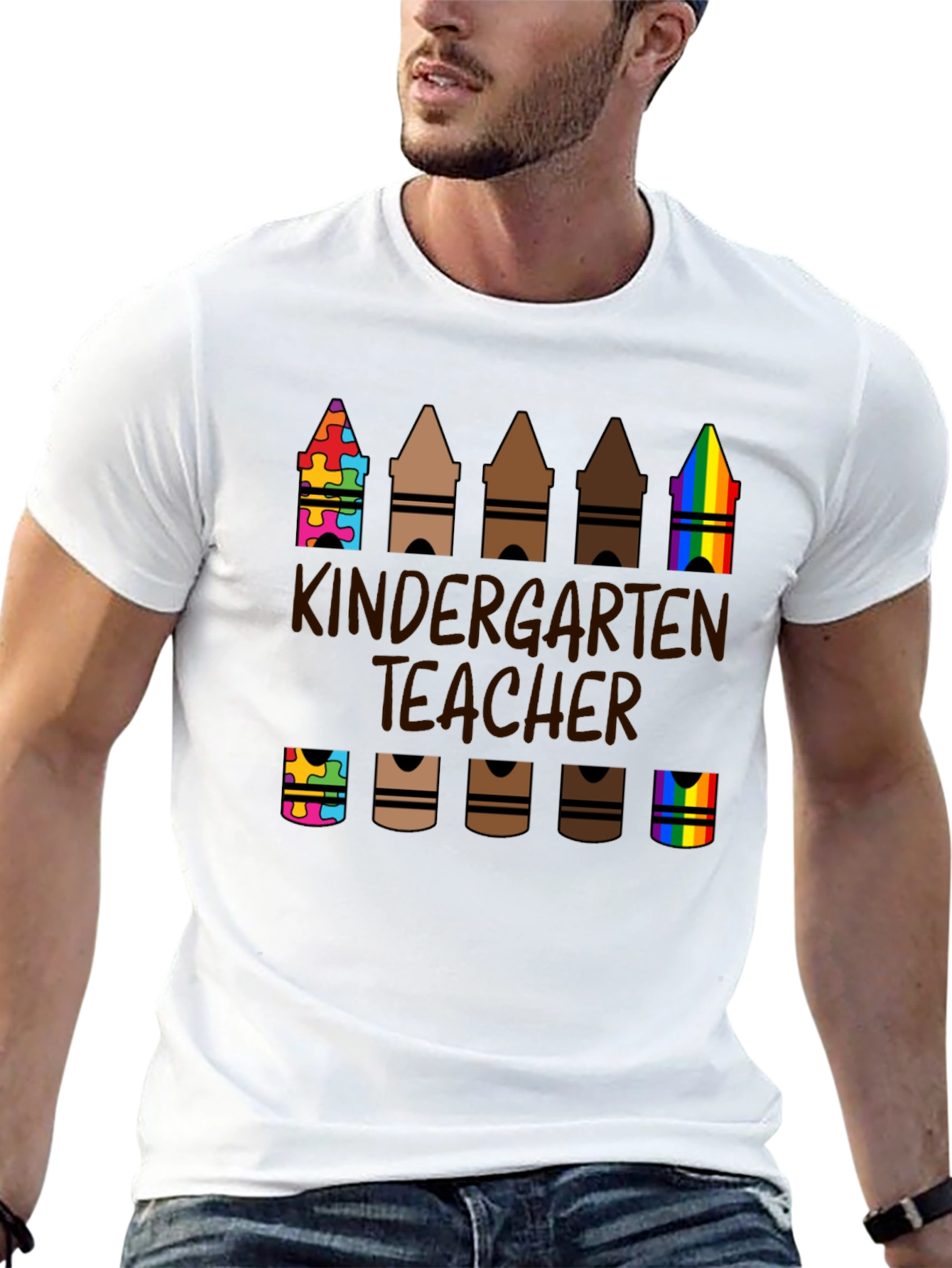 Kindergarten Teacher Crayon T-Shirt