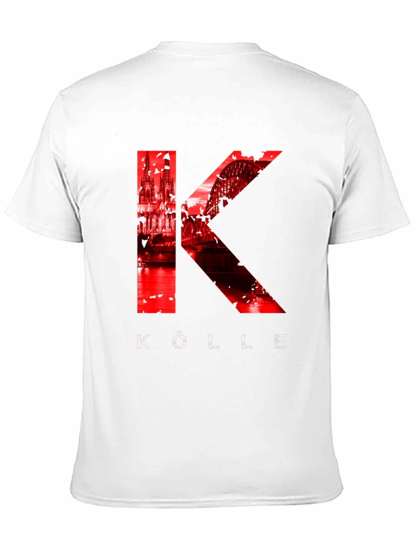 Köln T-Shirt - Red Cathedral & Bridge Graphic Tee