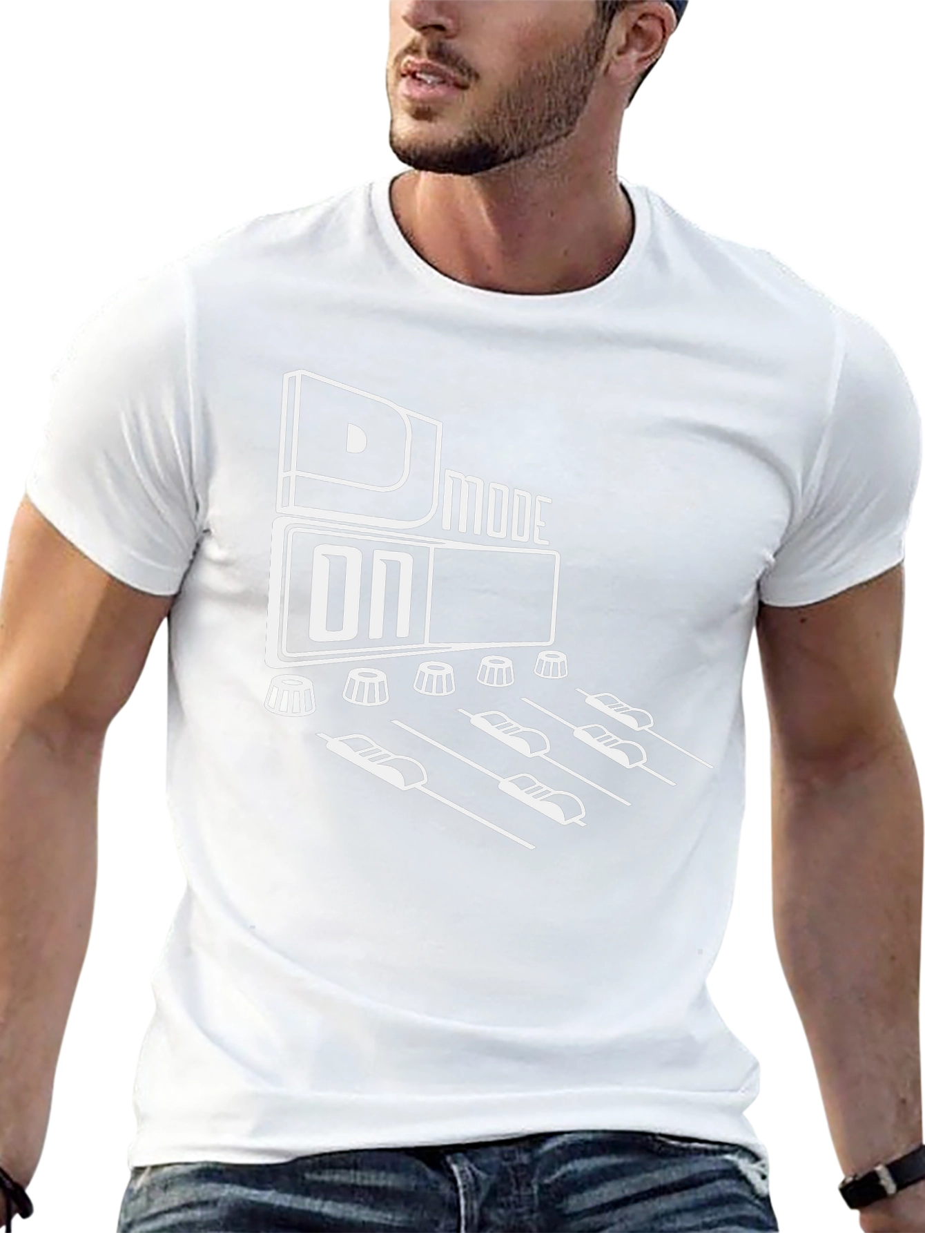 DJ Mode On Graphic Tee - Black Cotton T-Shirt