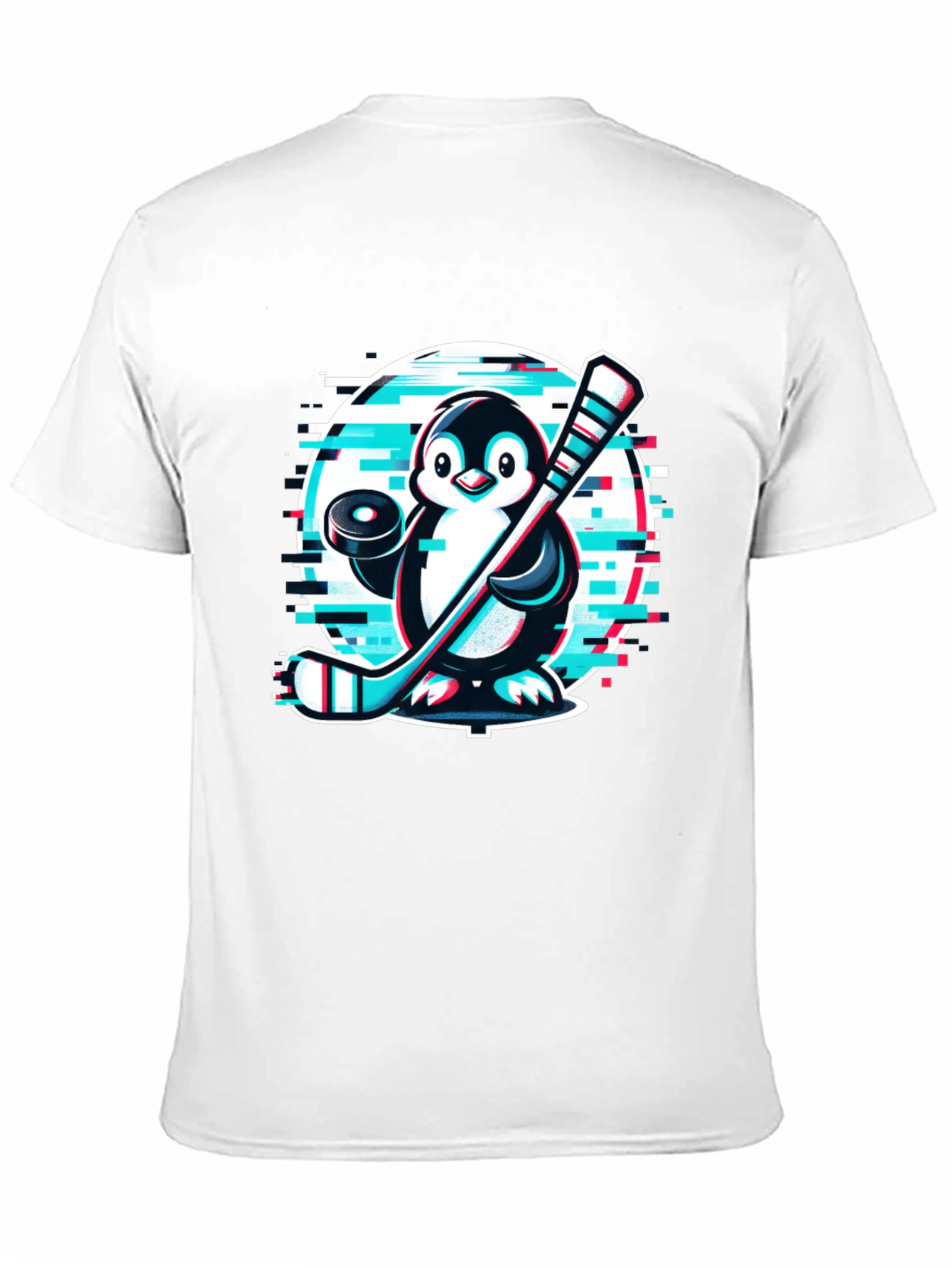 Penguin Hockey Player Black T-Shirt