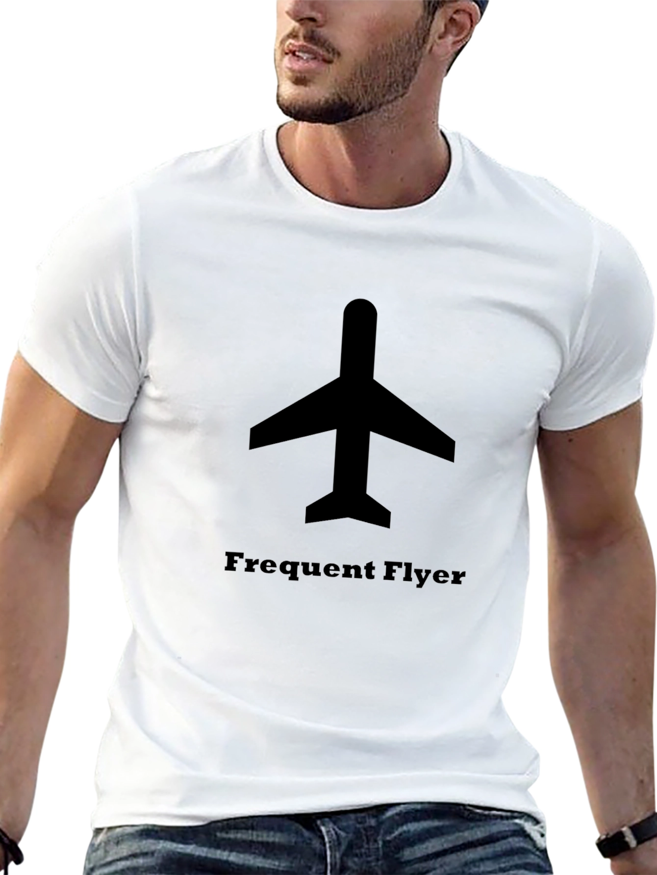 Frequent Flyer Black T-Shirt - Airplane Design