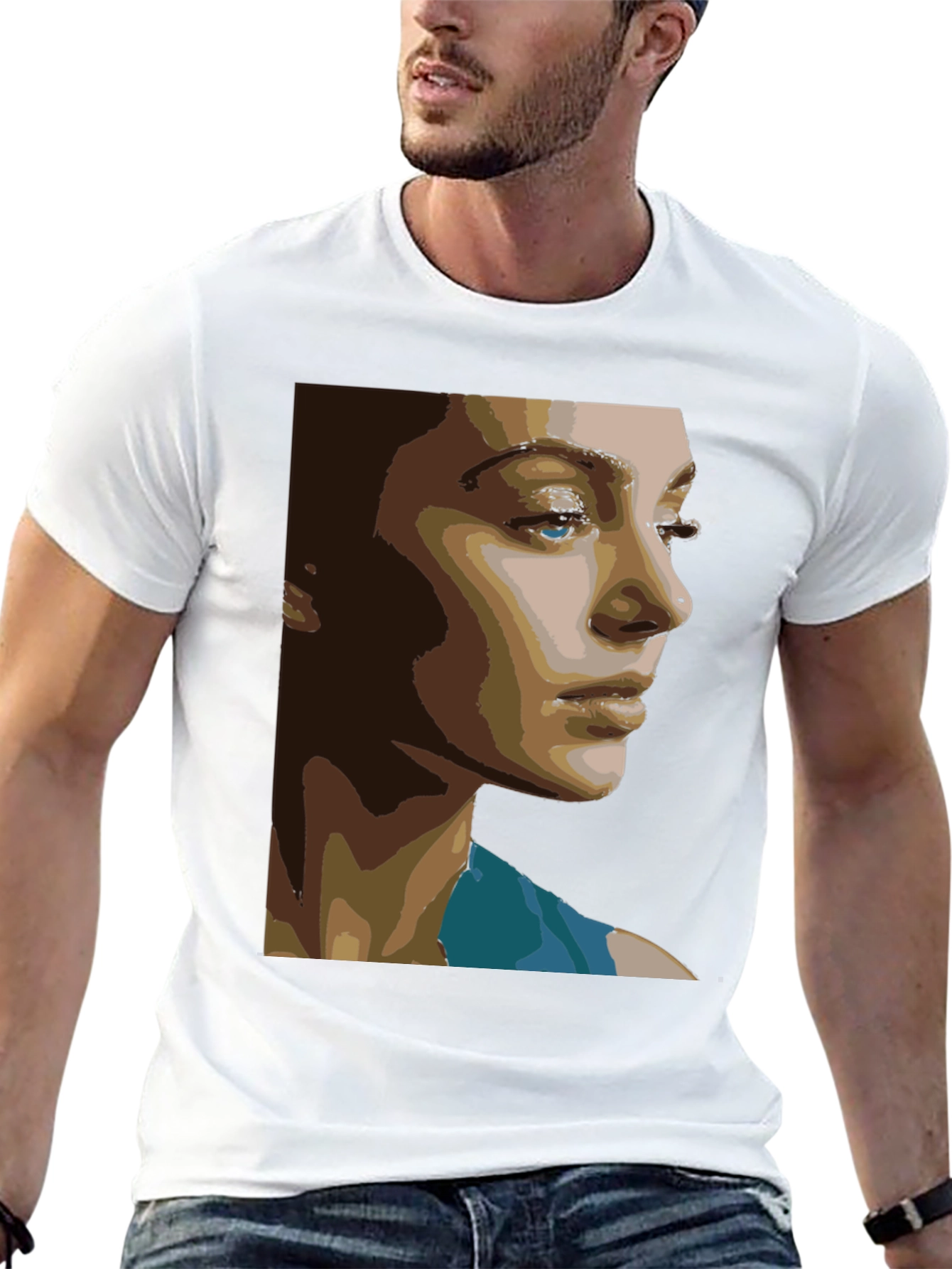 Abstract Portrait Graphic Tee - Unisex Black T-Shirt