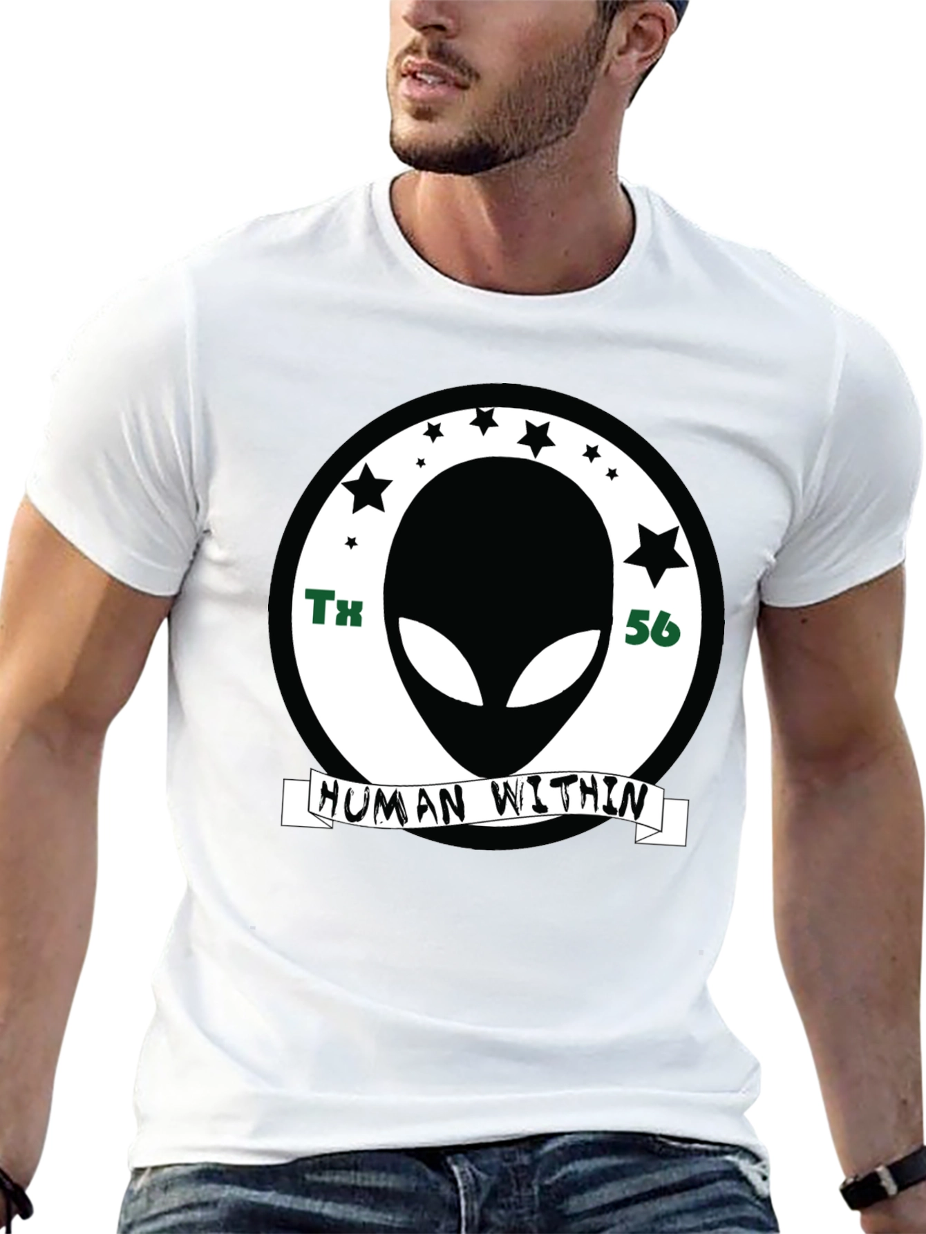 Alien Human Within Graphic T-Shirt - Black