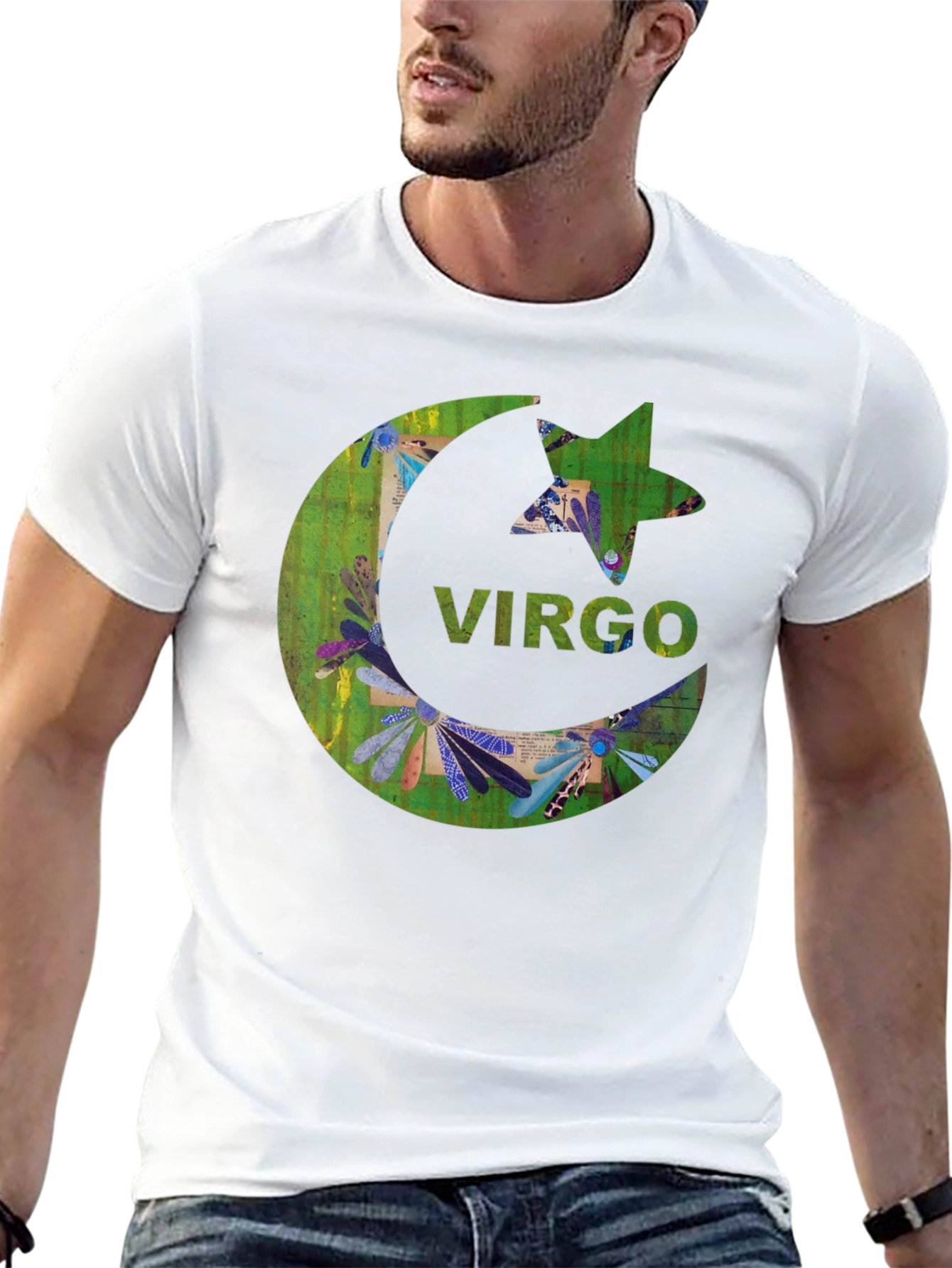 Virgo Zodiac Star Sign Black T-Shirt