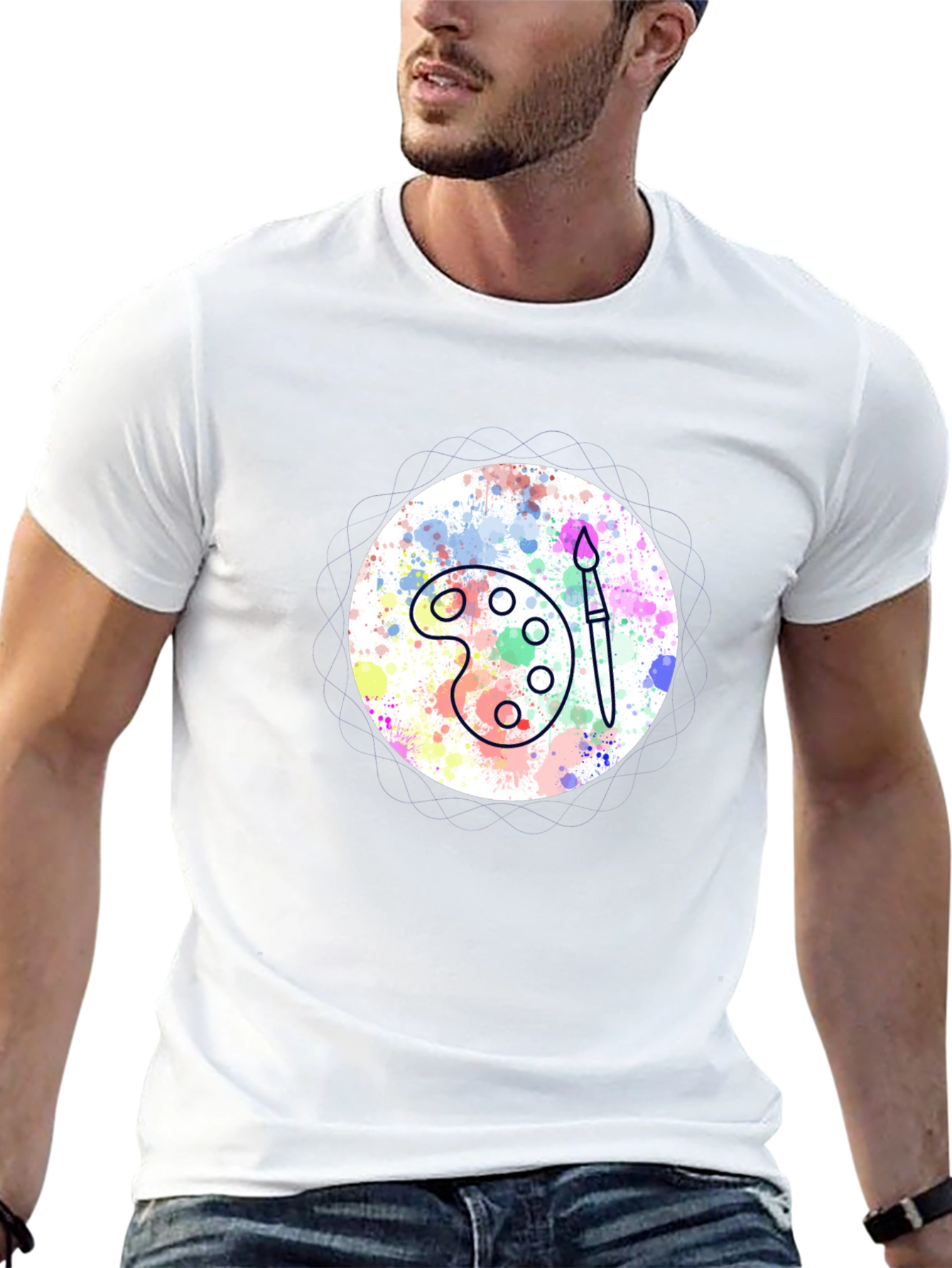 Painters Palette Tee - Artistic Black T-Shirt