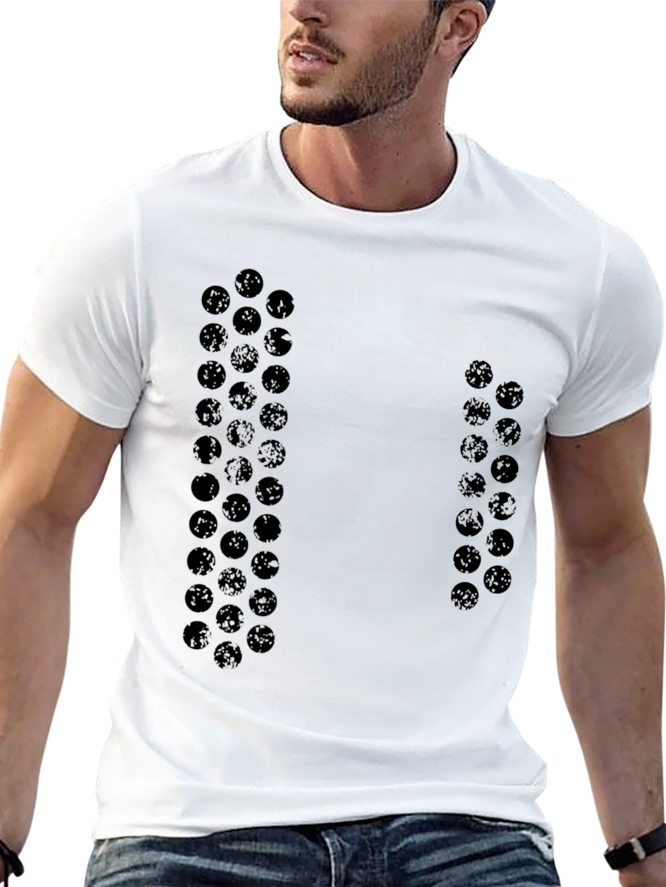 Modern Patterned Black T-Shirt