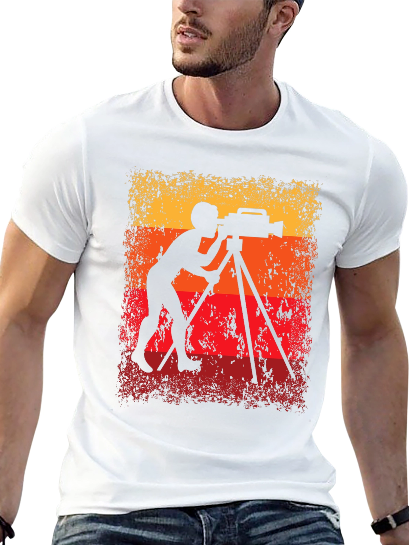 Retro Cameraman Silhouette Graphic Tee